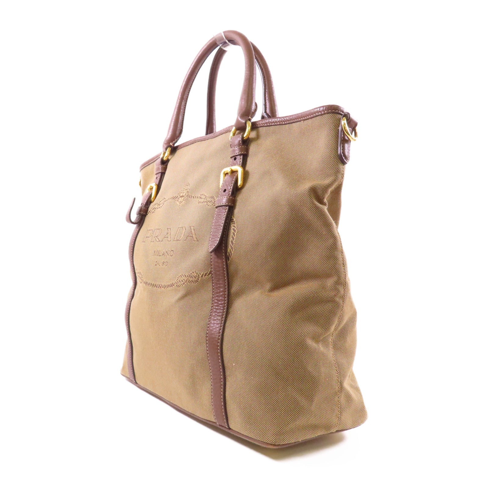 PRADA 帆布Shoulder Bag金扣肩背袋