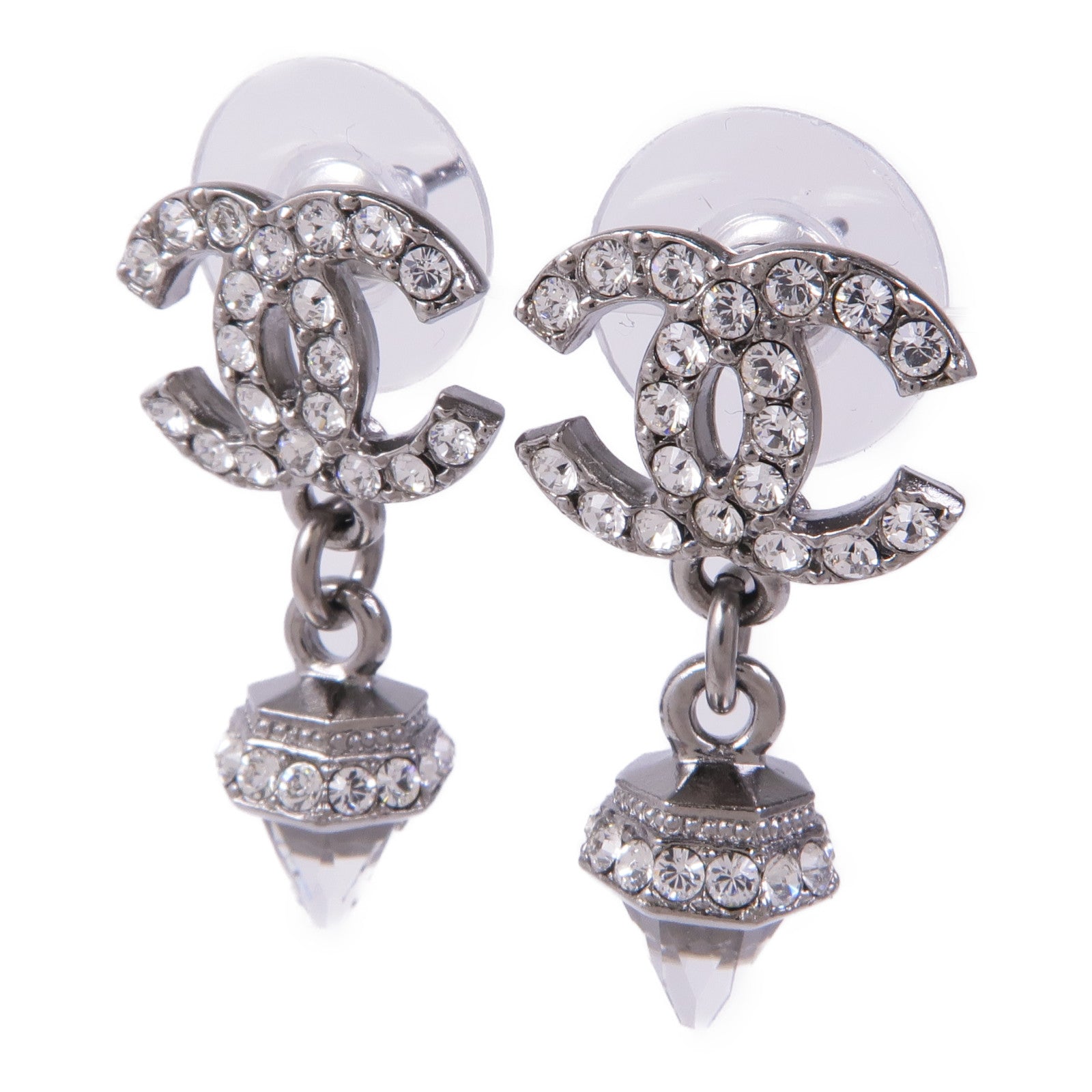 CHANEL CC Earrings Accessories Metal Silver
