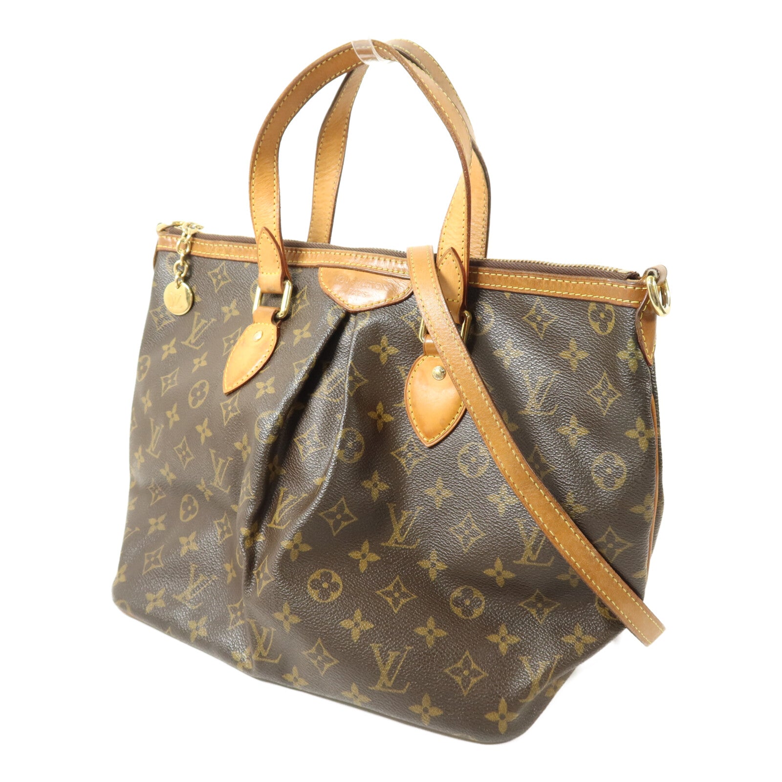 LOUIS VUITTON Monogram Palermo PM手挽肩背兩用袋棕色