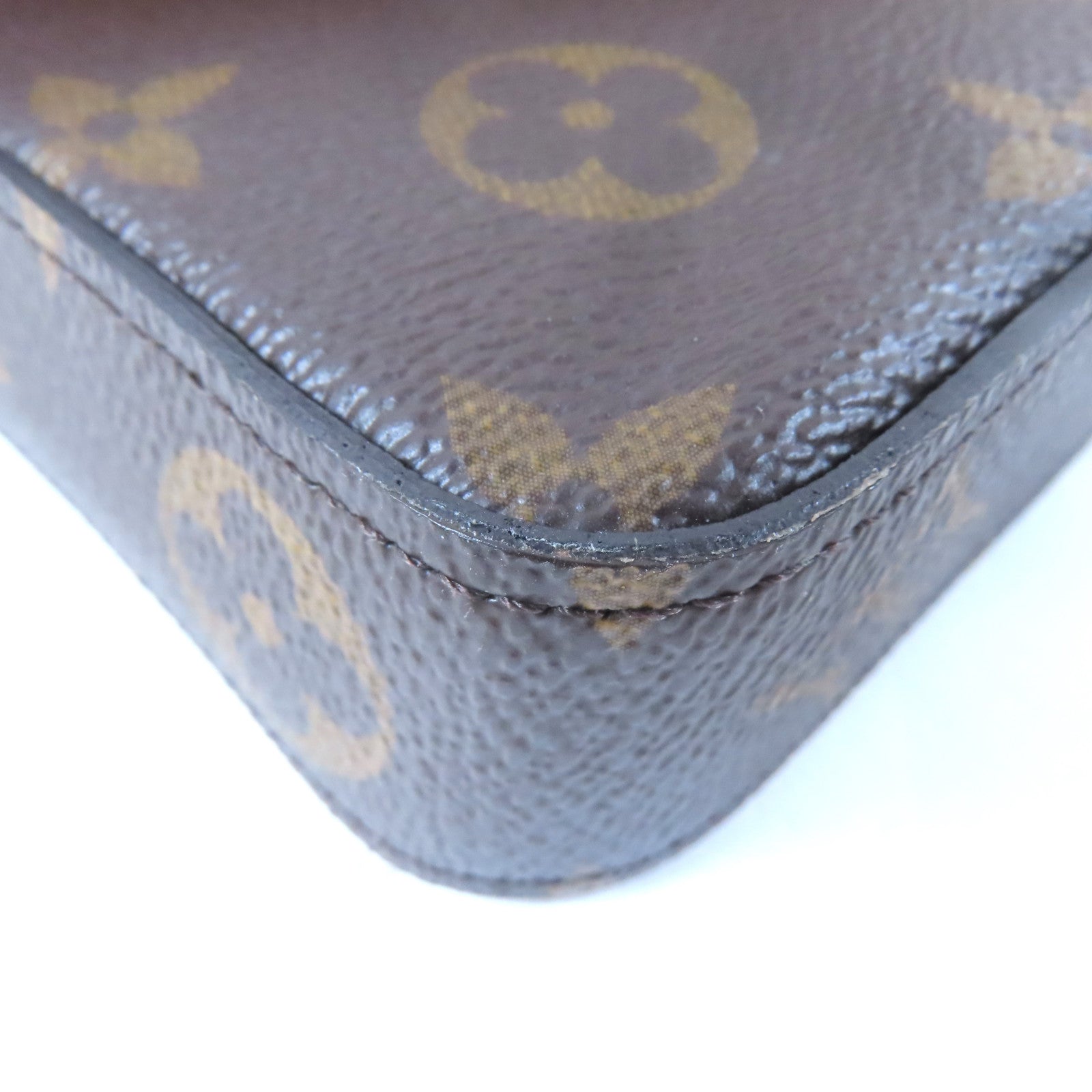 LOUIS VUITTON Monogram Felicie Pochette金扣鏈帶肩背袋啡色