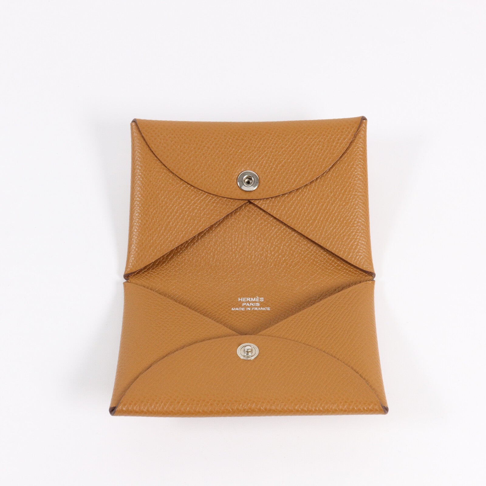 HERMES Epsom皮革Calvi Card Holder卡片套Gold