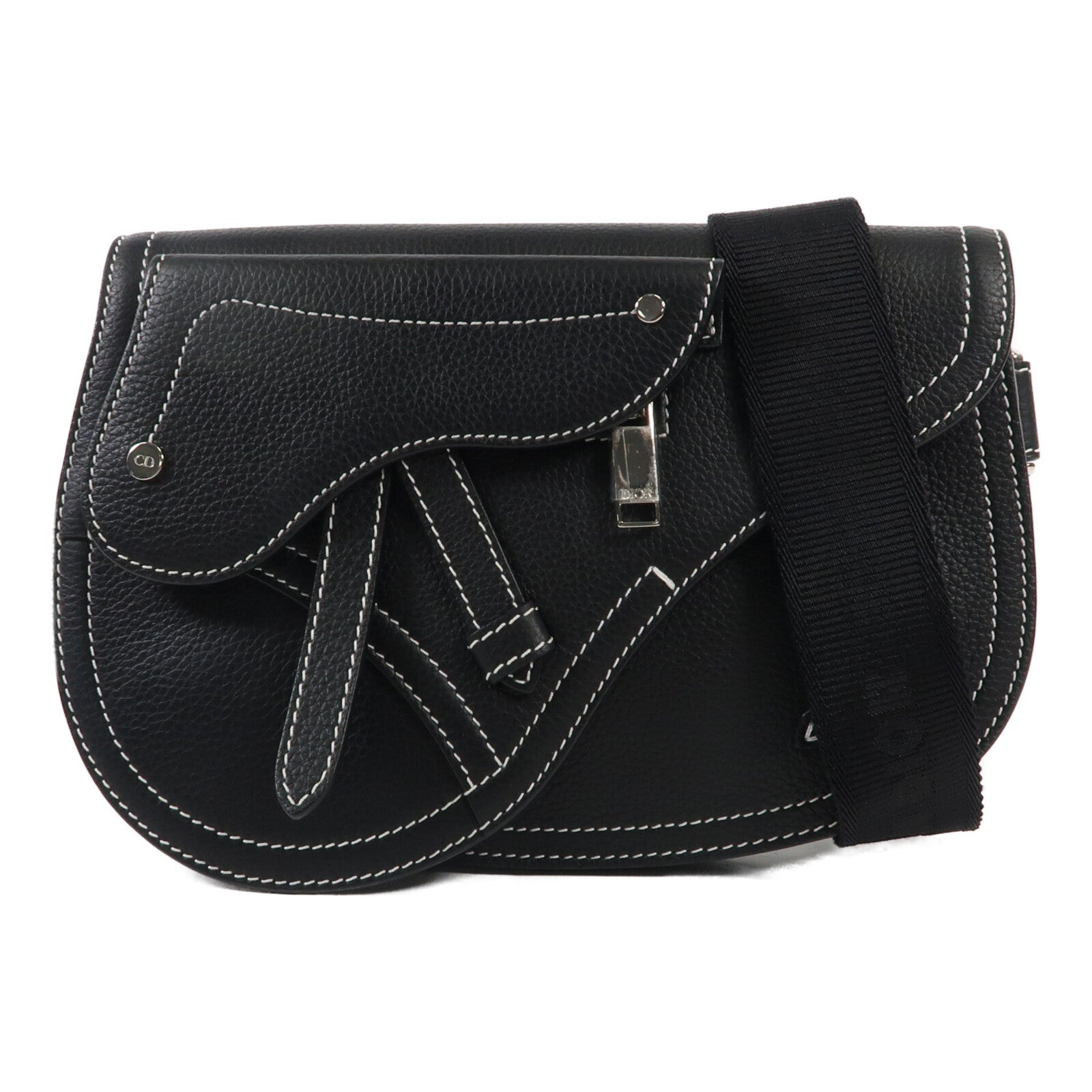 Dior 牛皮皮革Saddle銀扣肩背袋