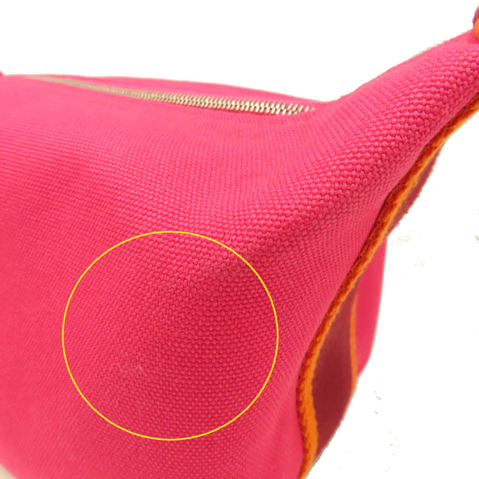 HERMES 帆布Bride-A-Brac Hand Bag銀扣手挽袋粉紅色