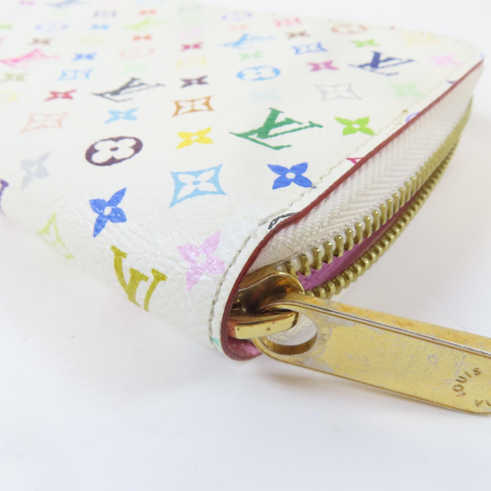 LOUIS VUITTON Monogram Multicolore Zipper Long Wallet金扣長錢包白色