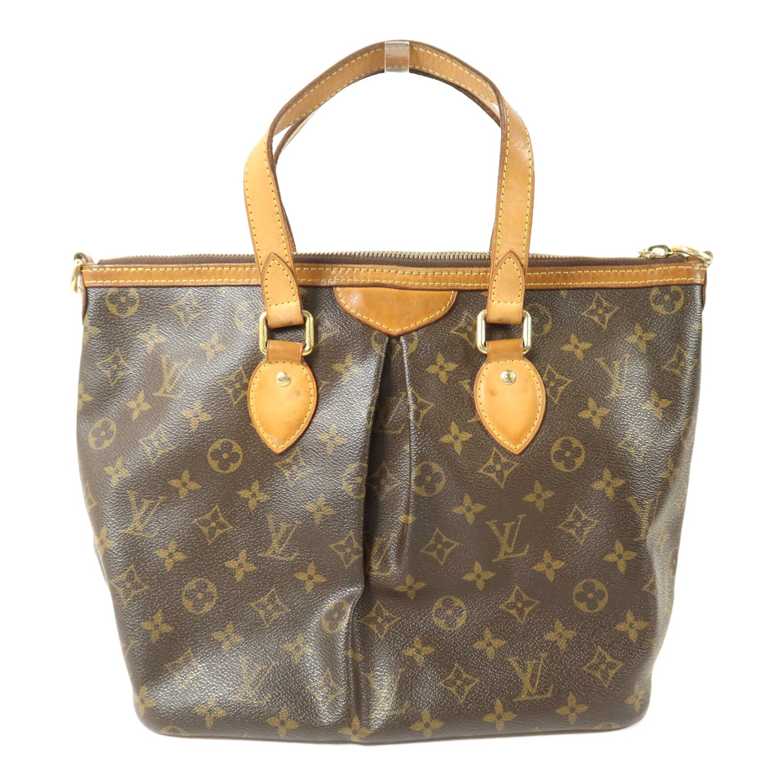 LOUIS VUITTON Monogram Palermo PM手挽肩背兩用袋棕色