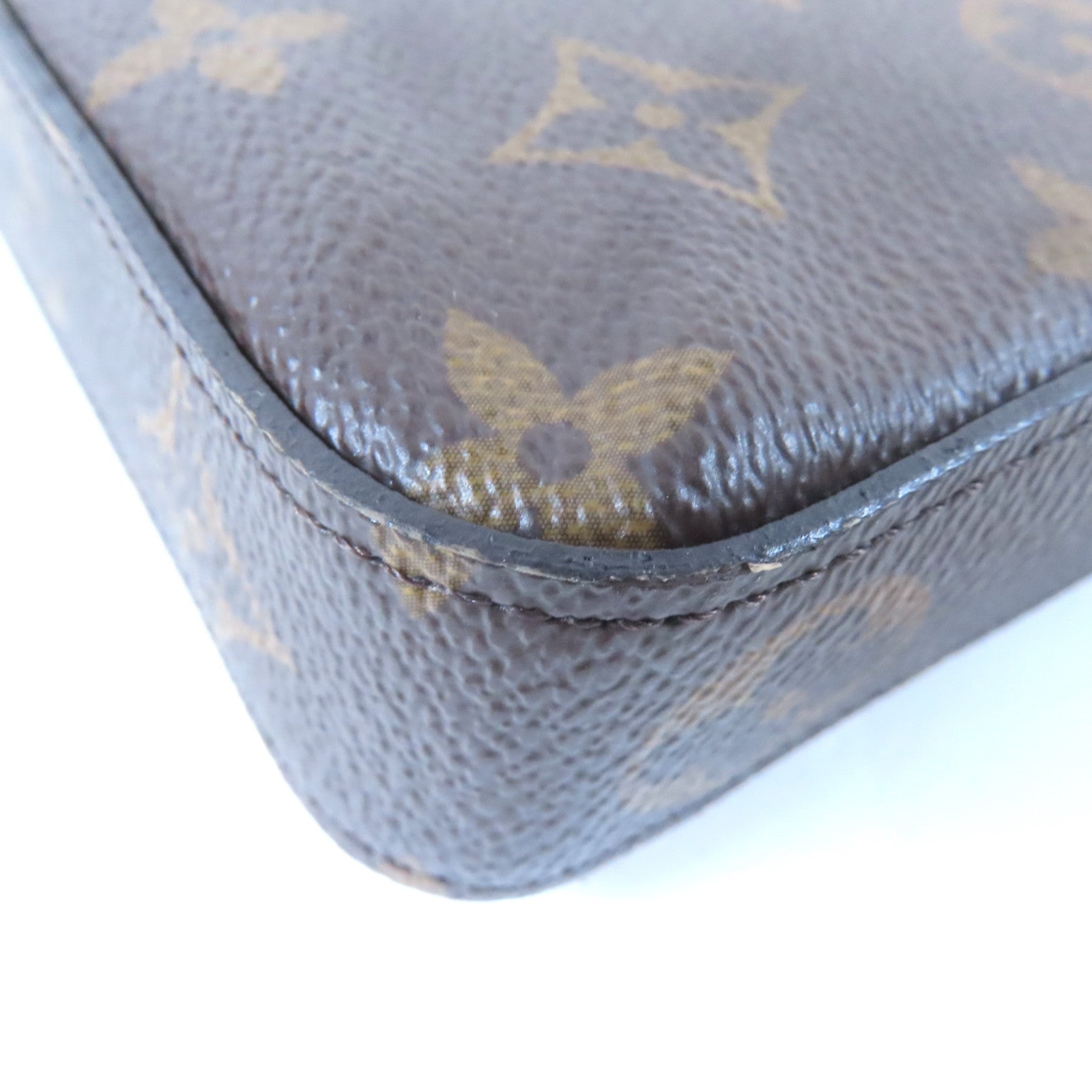 LOUIS VUITTON Monogram Felicie Pochette金扣鏈帶肩背袋啡色