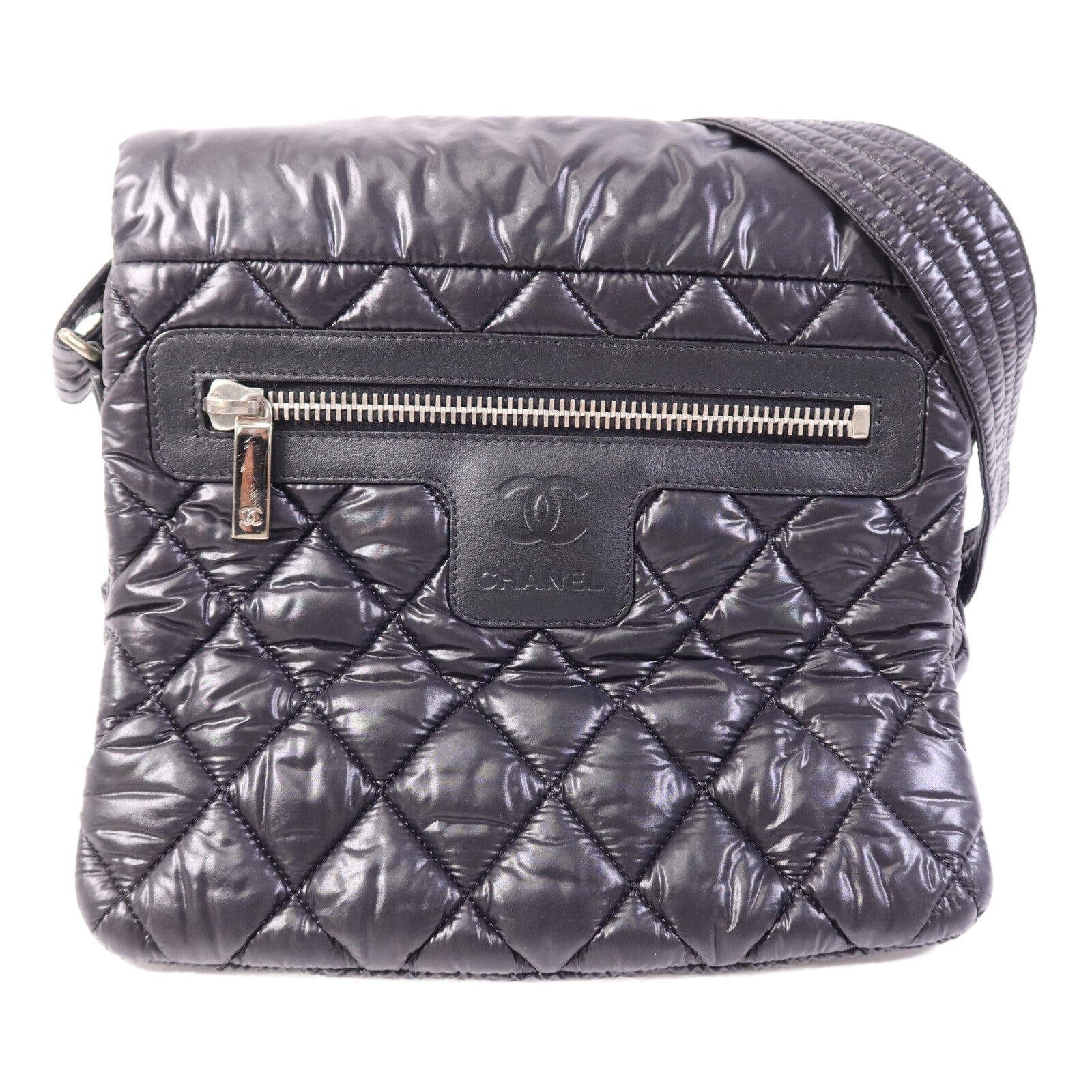 CHANEL 尼龍Coco Cocoon銀扣肩背袋