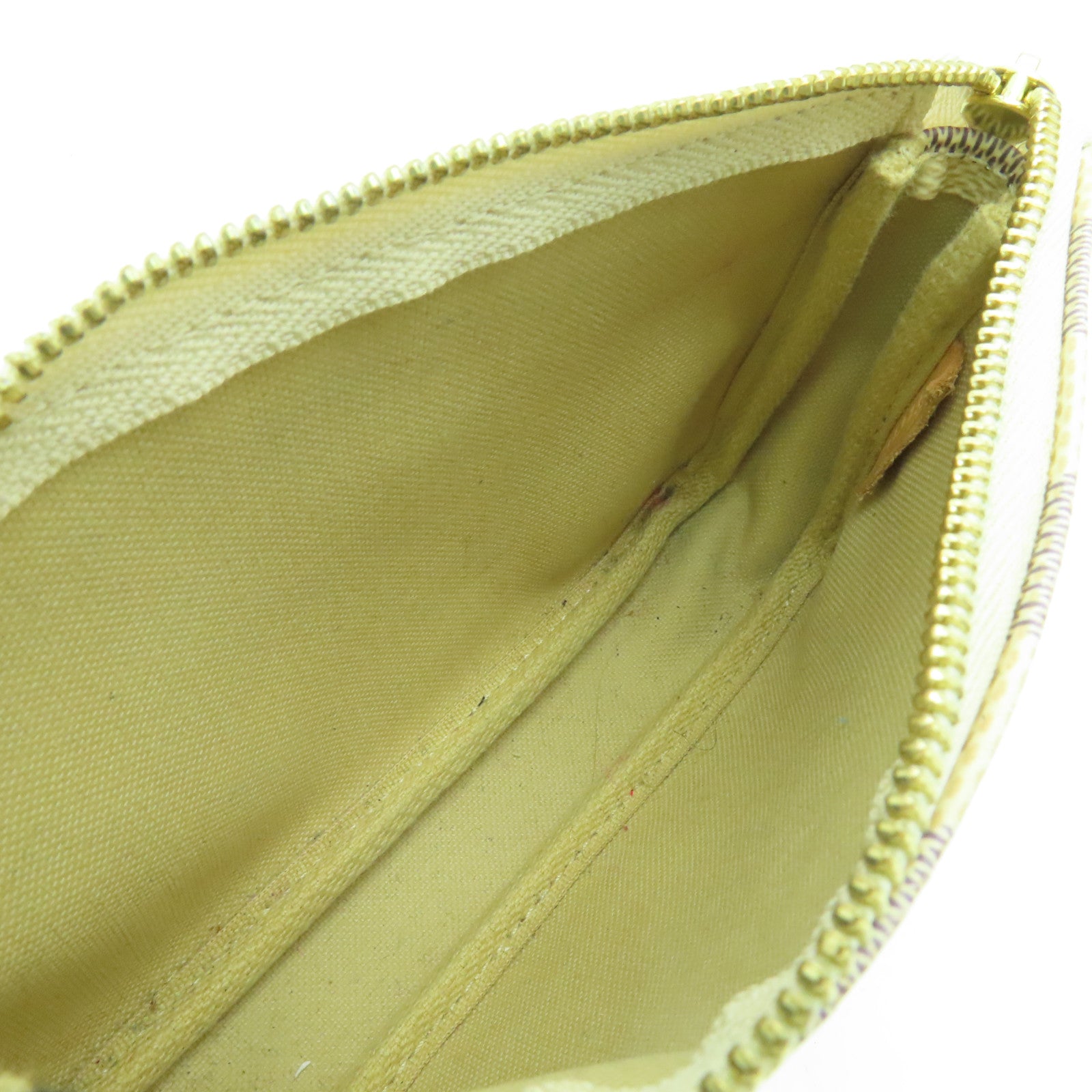 LOUIS VUITTON 【激減優惠】Damier Azur Mini Pochette Accessoires Pouch金扣鏈帶肩背袋白色