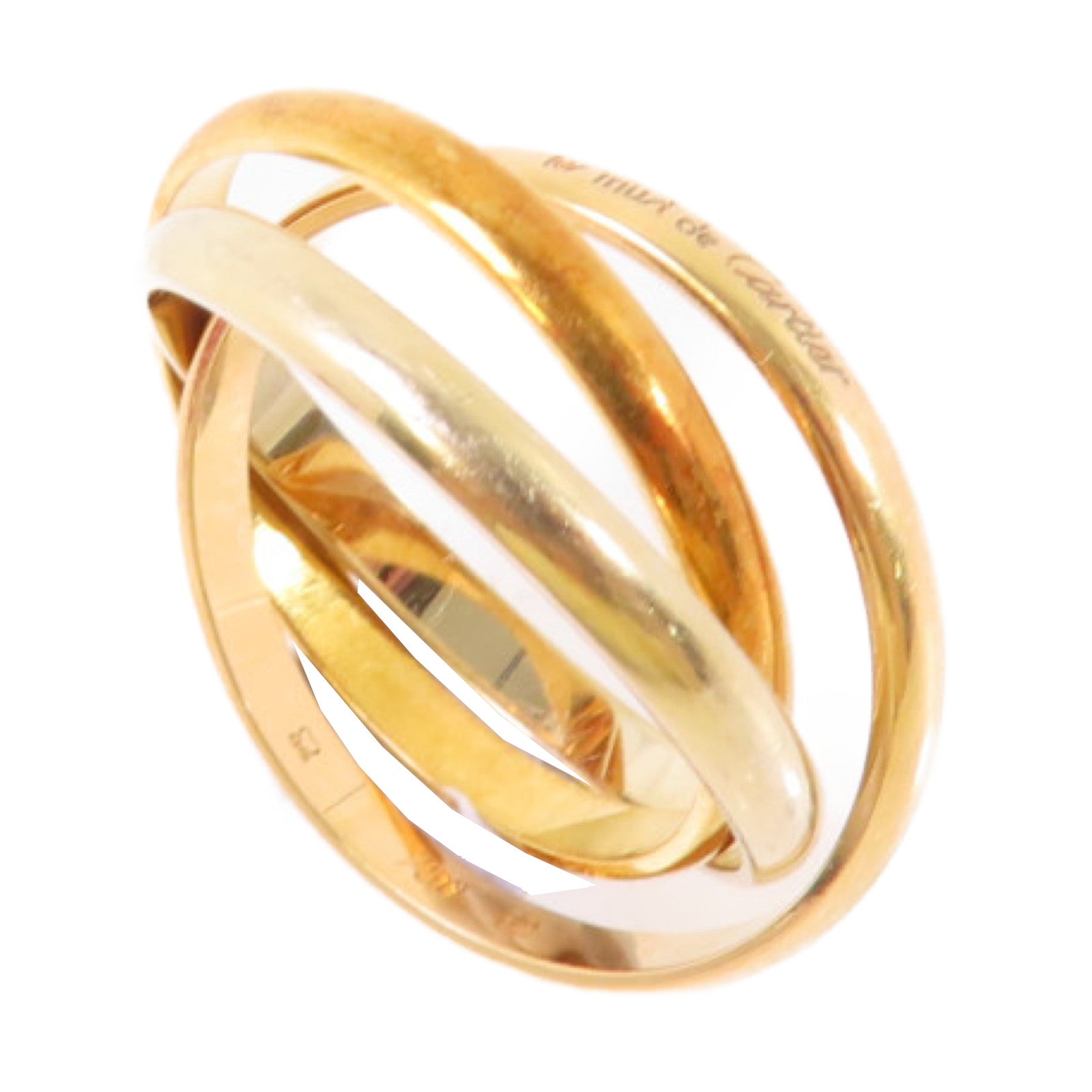 CARTIER 18K黃金/玫瑰金/白金Trinity Ring戒指#60/US#8.75