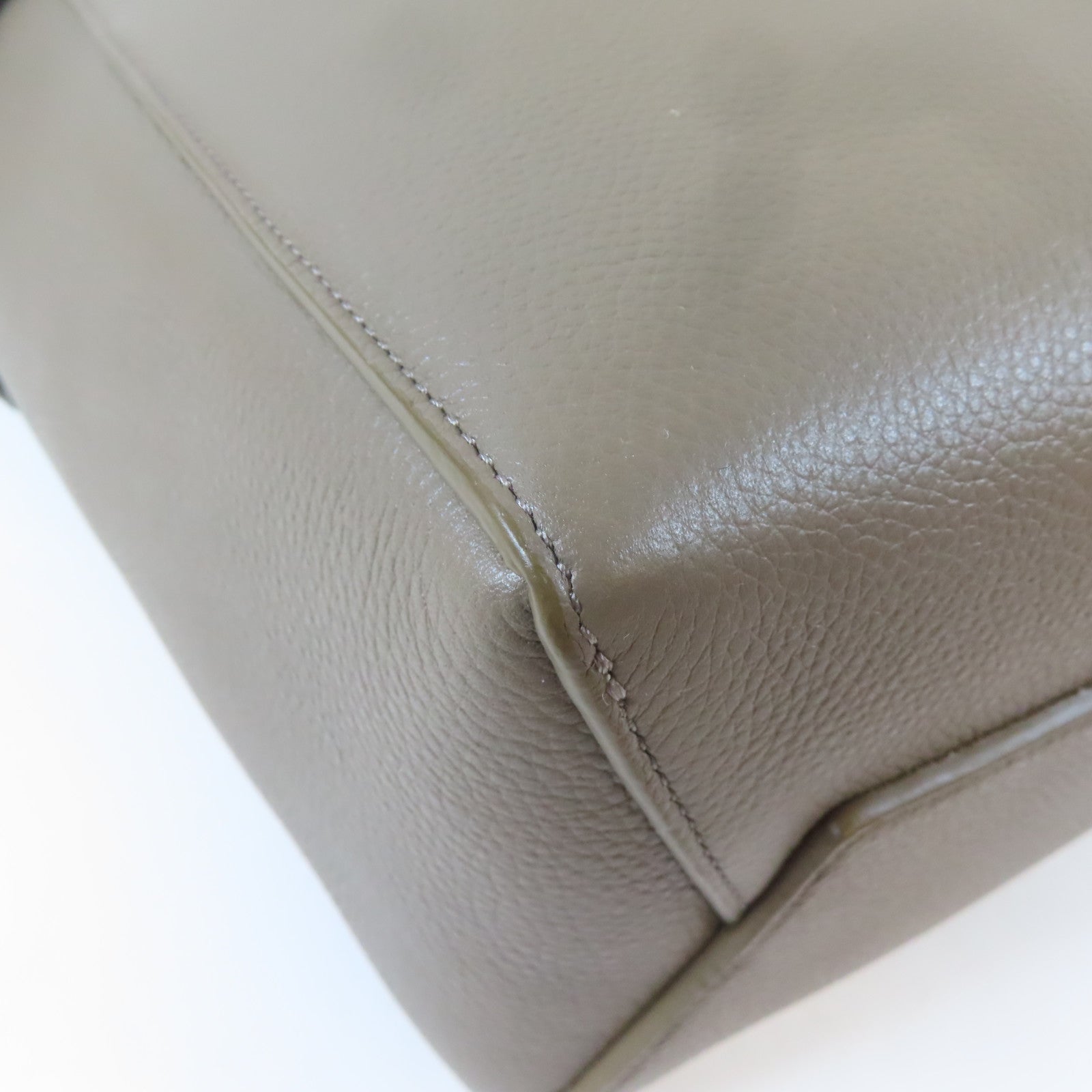 CELINE 【激減優惠】牛皮皮革Sangle Bucket Small金扣肩背袋灰色