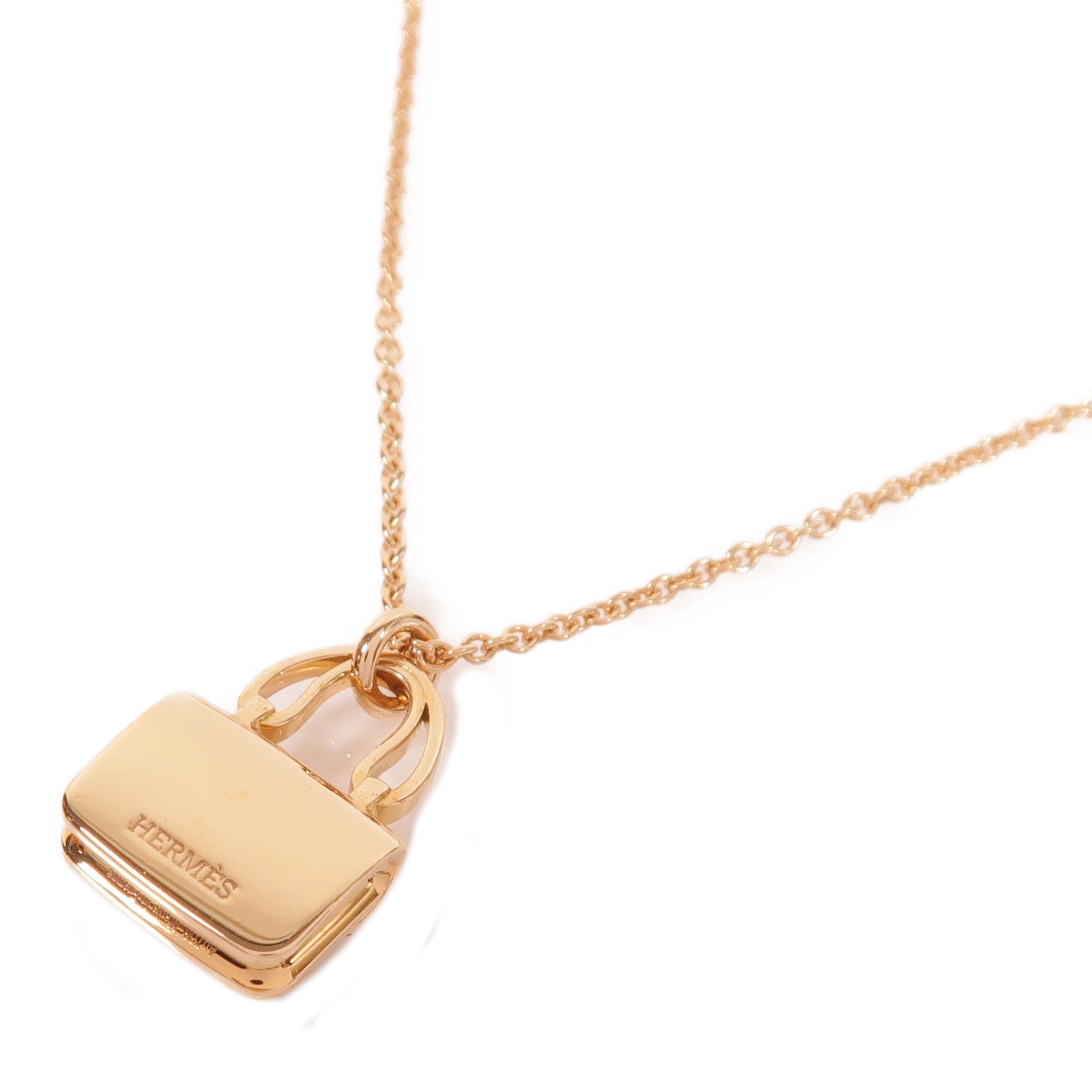 HERMES 18K玫瑰金Amulettes Constance Pendant項鍊