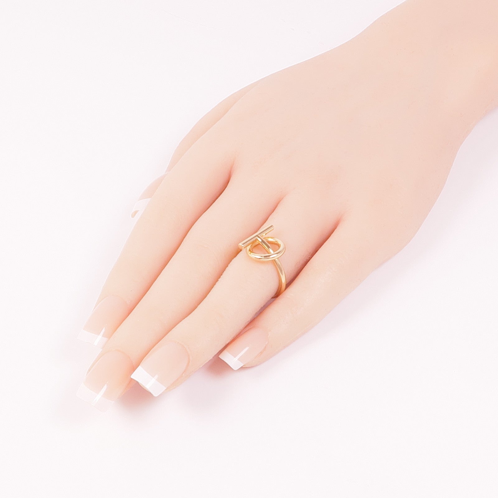 HERMES 18K玫瑰金Echappee戒指Hermes#51/US#5