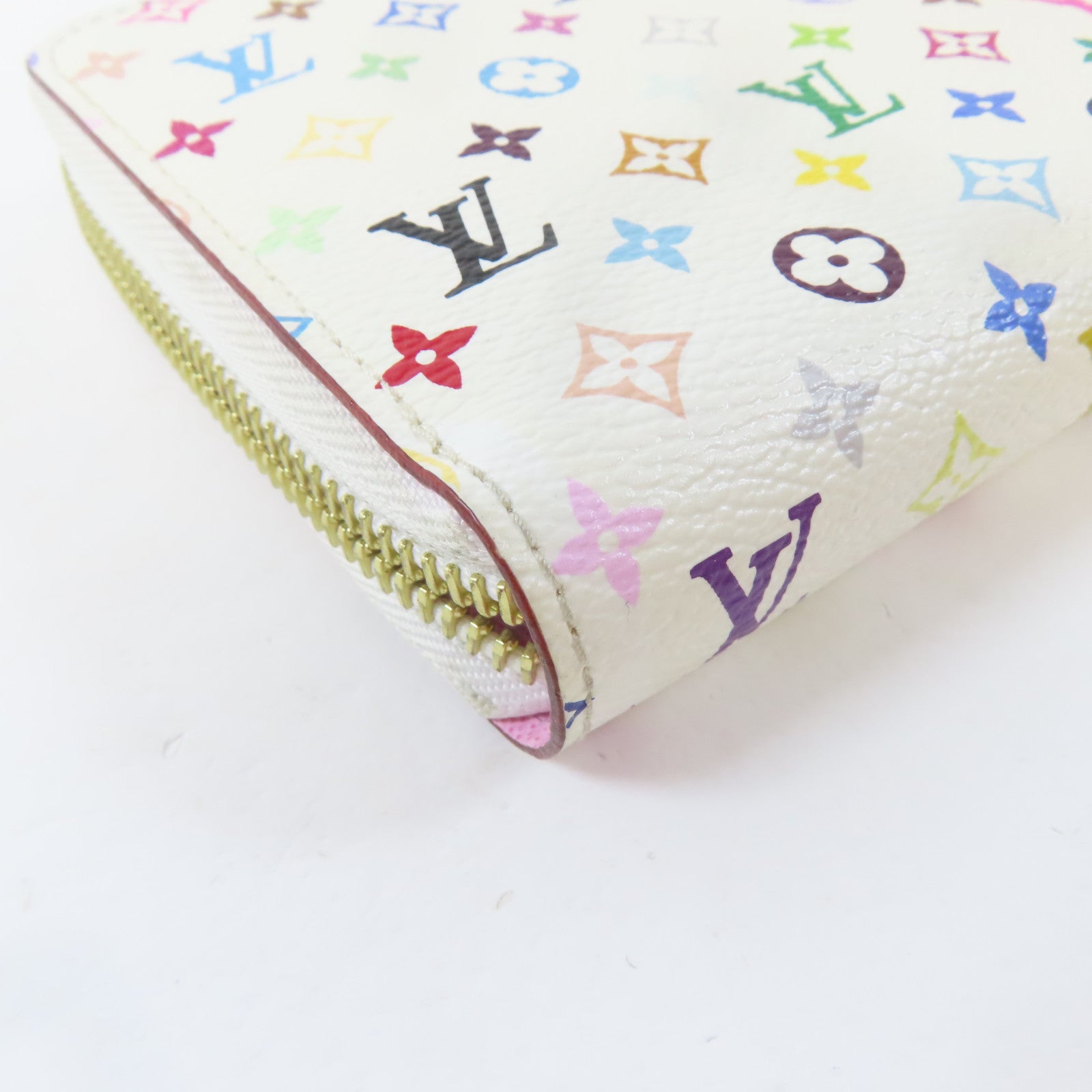 LOUIS VUITTON Monogram Multicolore Zipper Long Wallet金扣長錢包白色