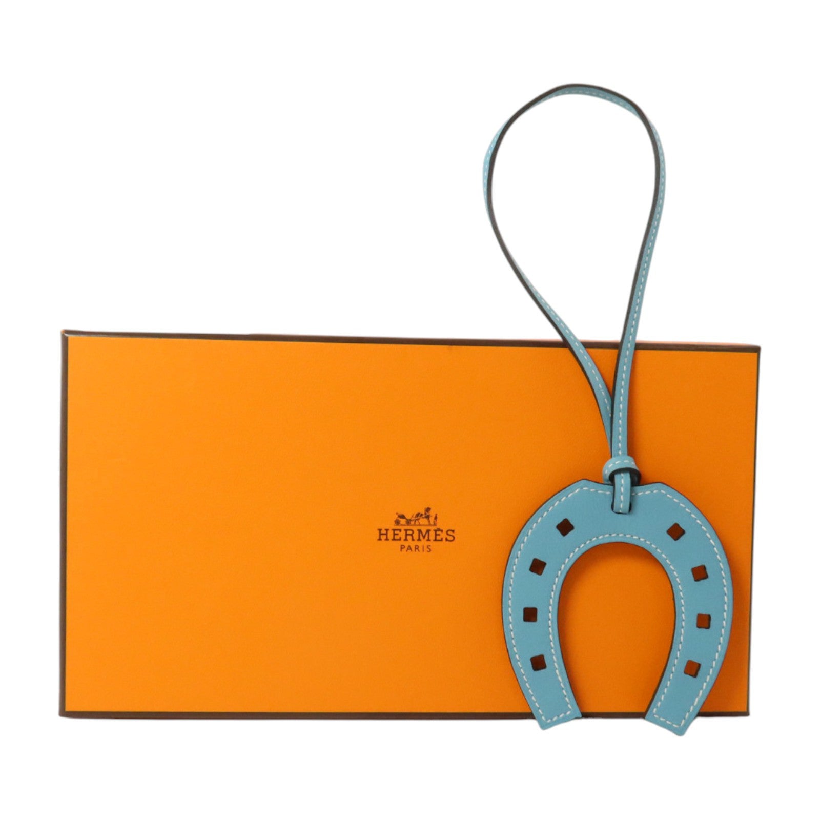 HERMES Swift皮革Padlock HorseShoe Charm掛飾
