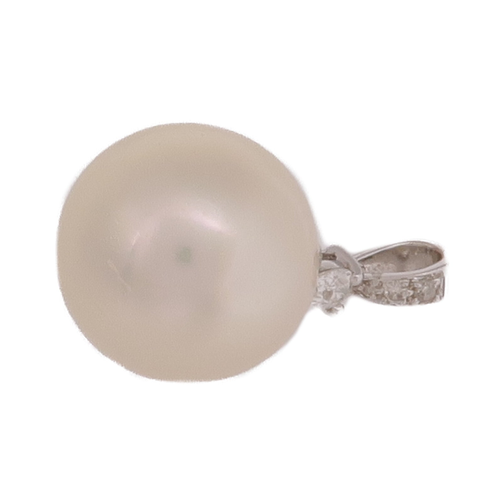 JEWELRY 18K白金Pearl Diamond Pendant Top珍珠/鑽石吊墜