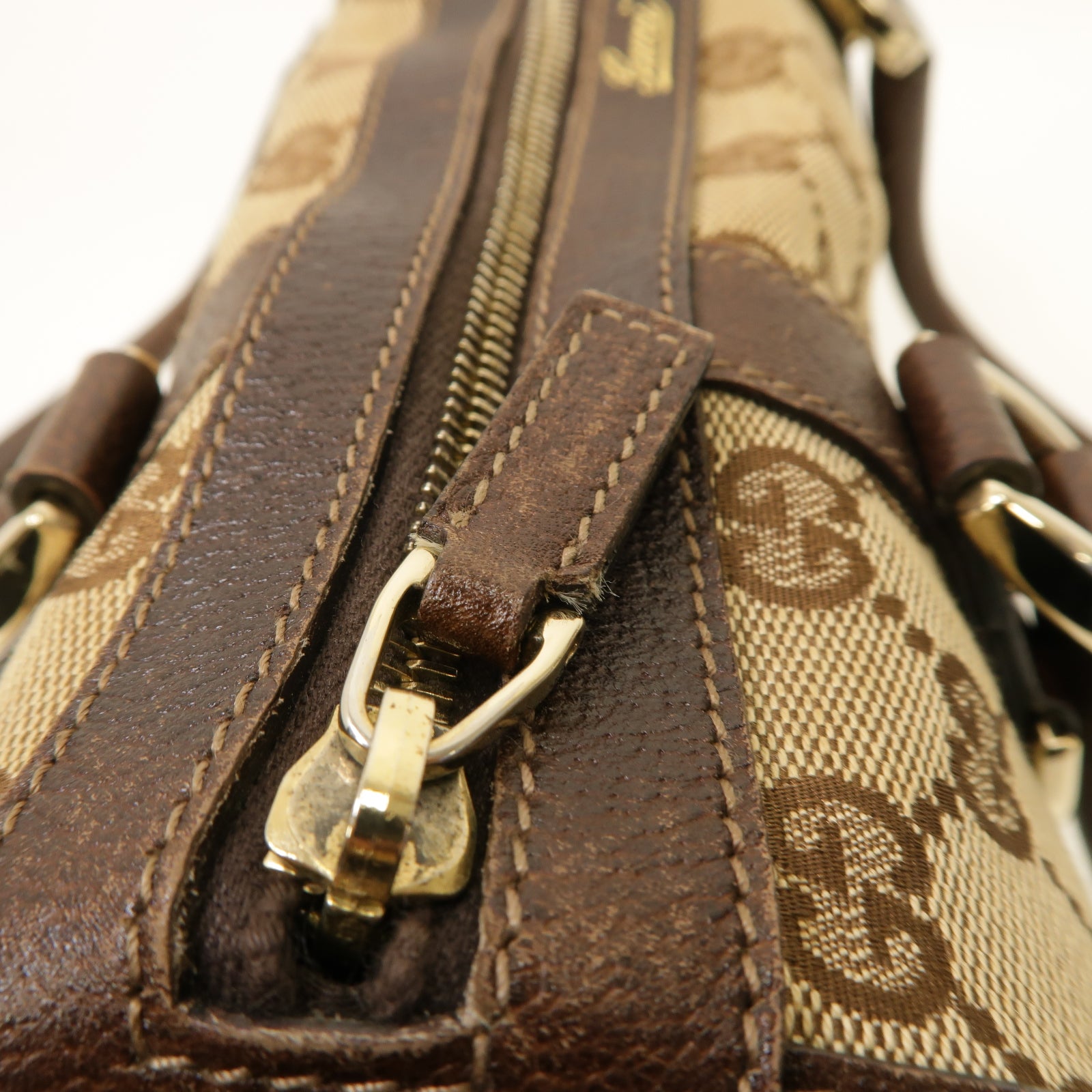 GUCCI 帆布Hand Bag手挽袋銀扣手挽袋啡色