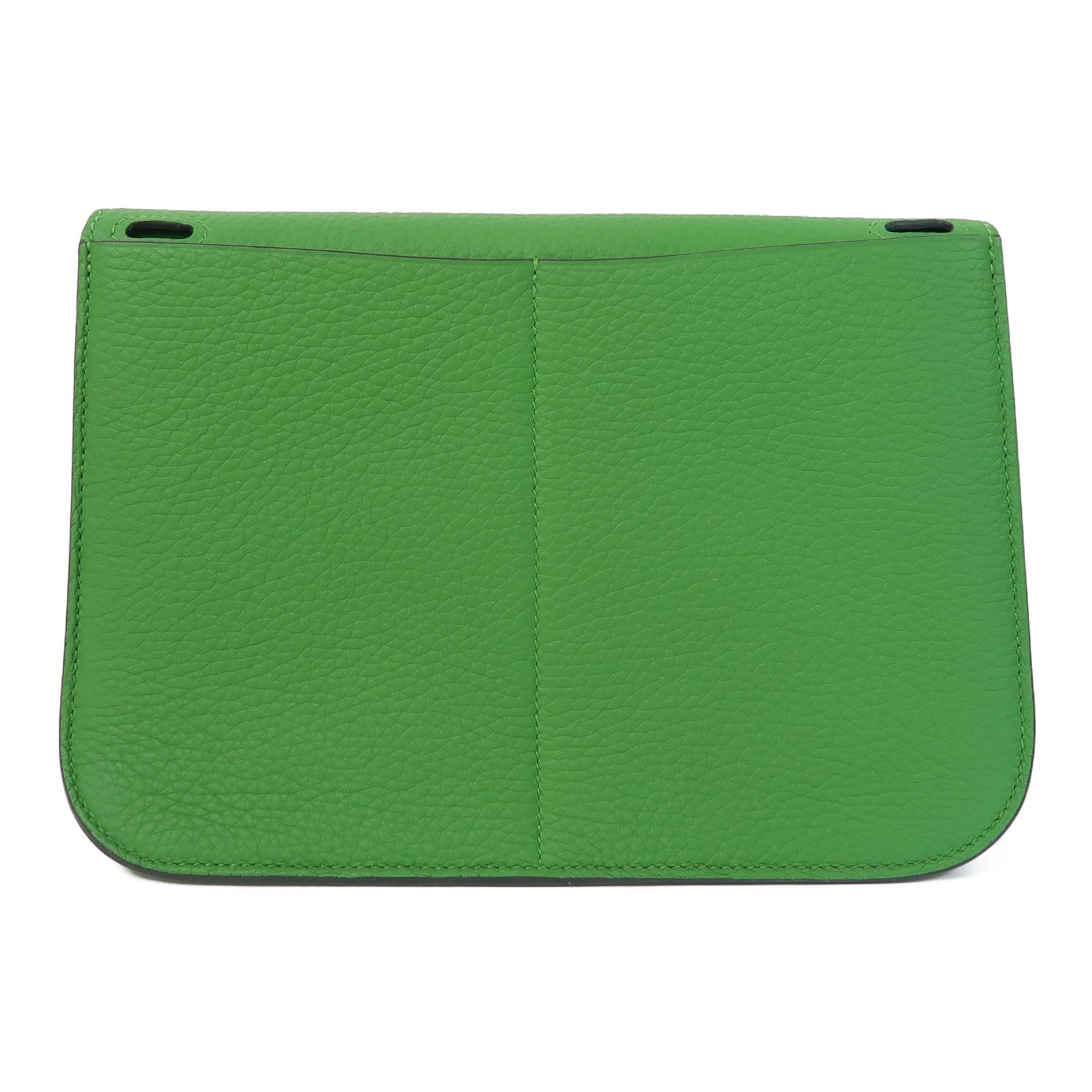 HERMES Clemence皮革Halzan 25銀扣手挽肩背兩用袋Vert Yucca絲蘭綠色