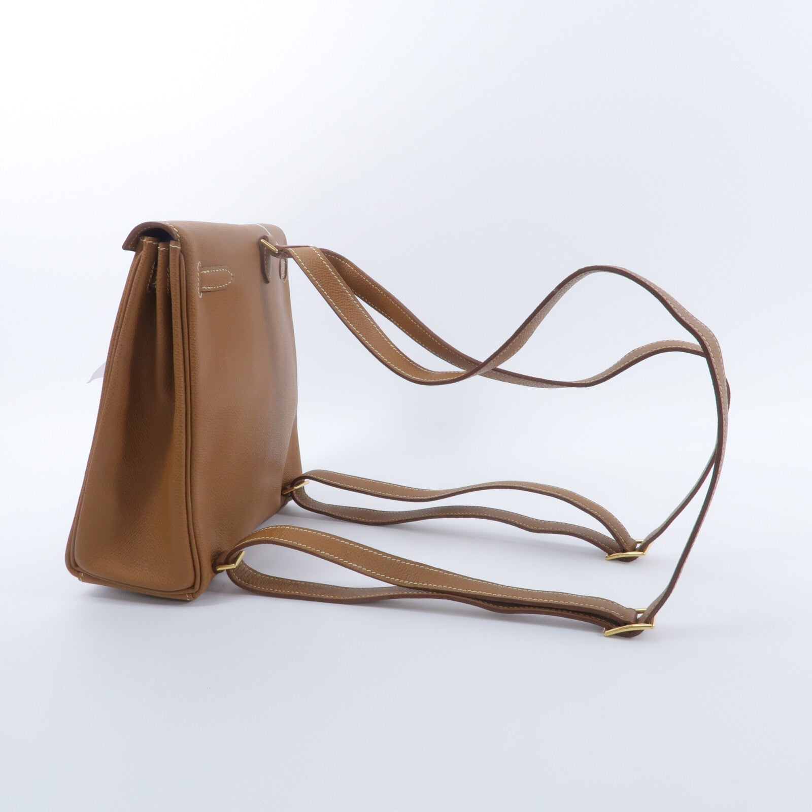 HERMES Epsom皮革Vintage Kelly Ado背包Gold