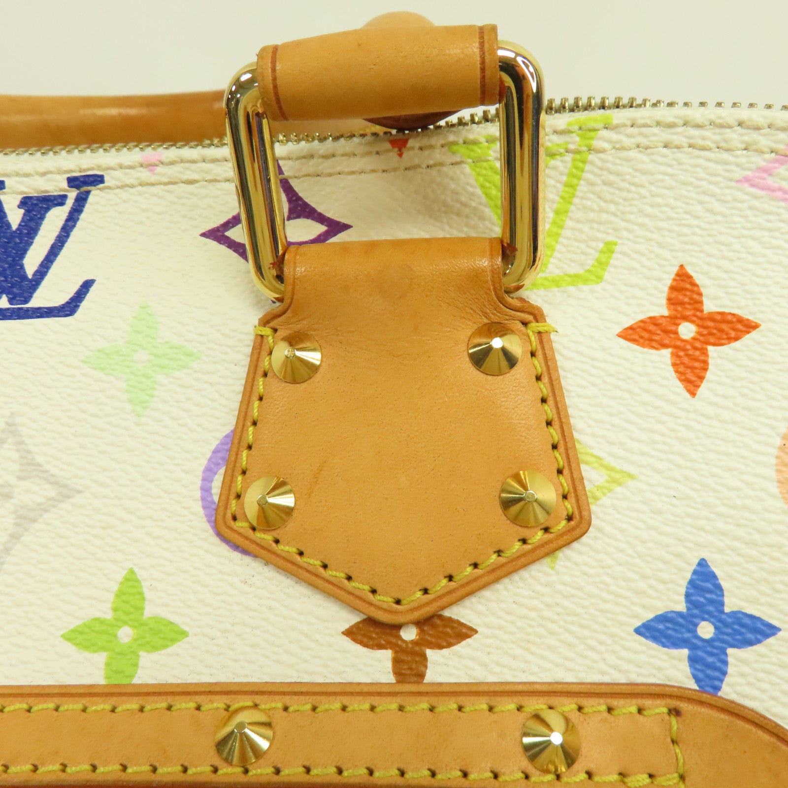 LOUIS VUITTON Monogram Multicolore Alma金扣手挽袋白色/彩色