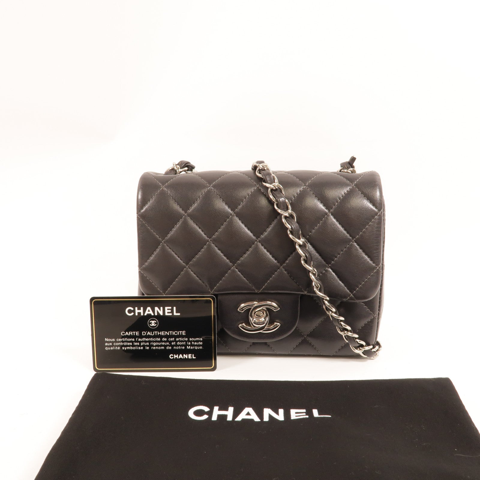 CHANEL 羊皮皮革Mini Classic 17鏈帶肩背袋