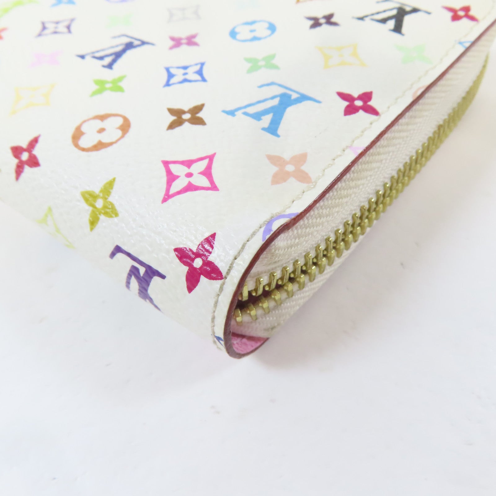 LOUIS VUITTON Monogram Multicolore Zipper Long Wallet金扣長錢包白色