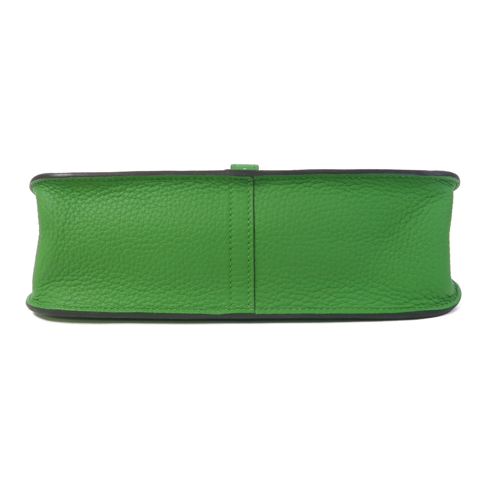 HERMES Clemence皮革Halzan 25銀扣手挽肩背兩用袋Vert Yucca絲蘭綠色