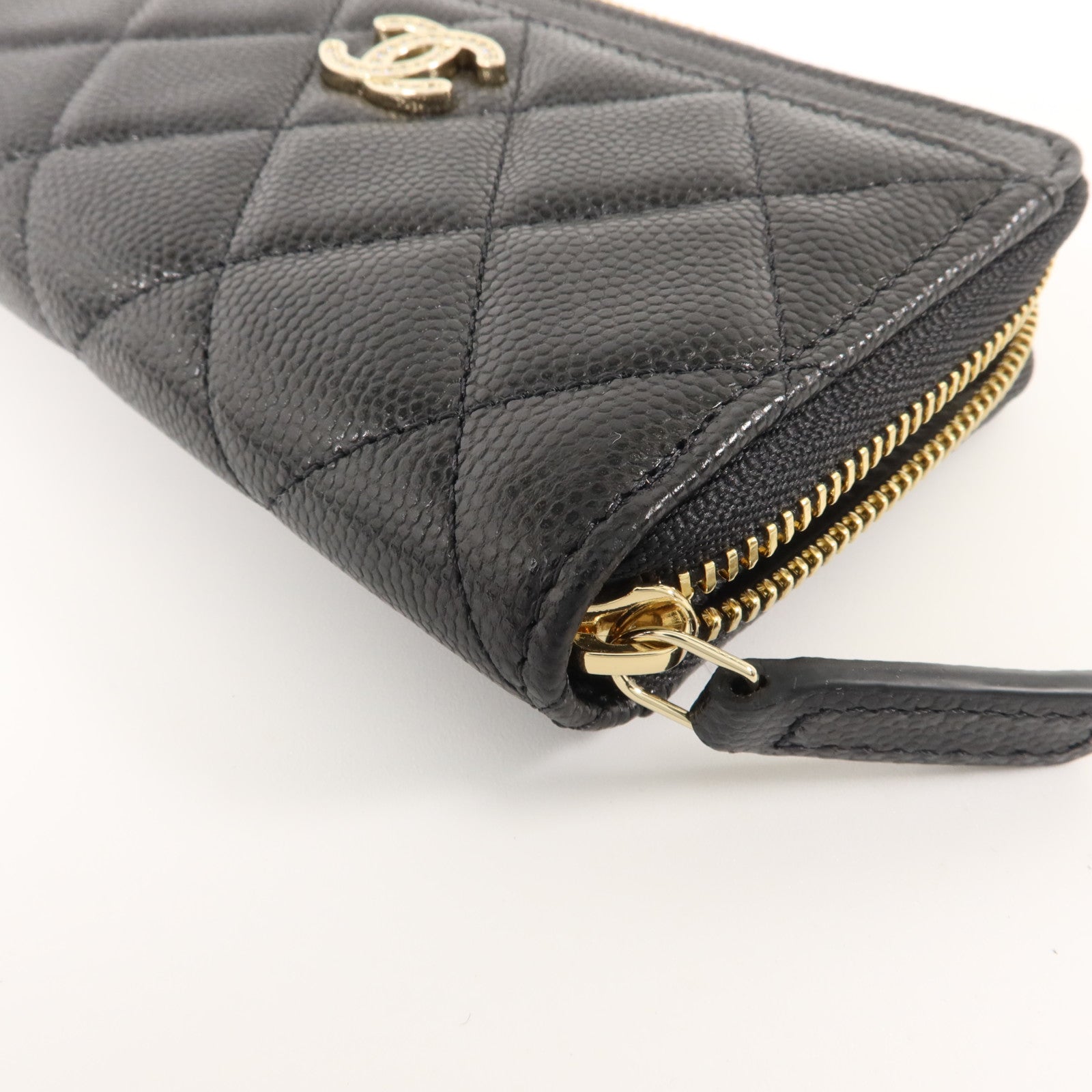 CHANEL 牛皮皮革CC Logo Zipper Wallet錢包