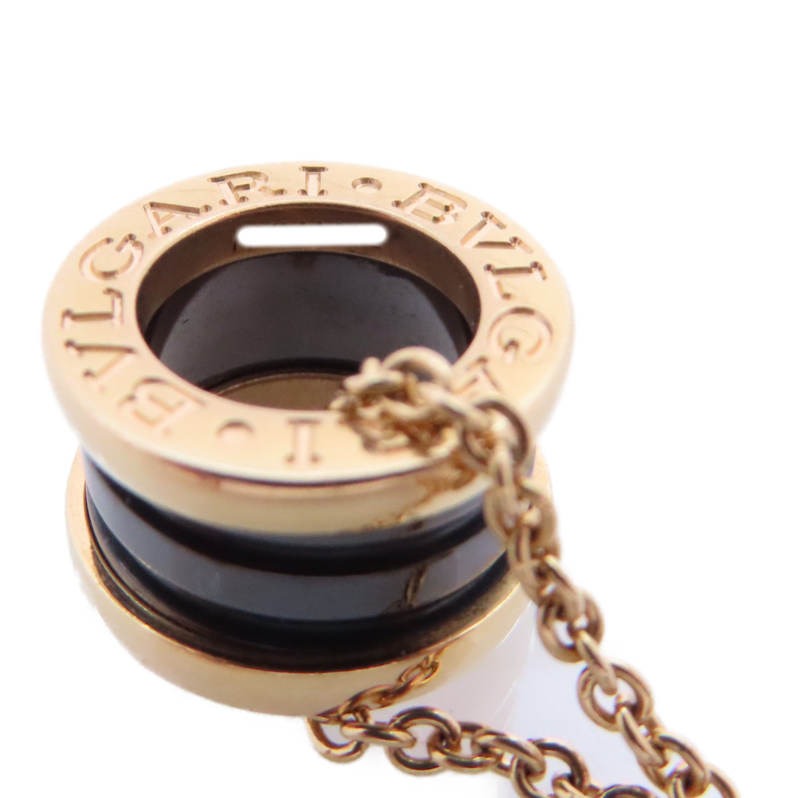 BVLGARI 18K玫瑰金/陶瓷B-zero1 Necklace金扣項鏈