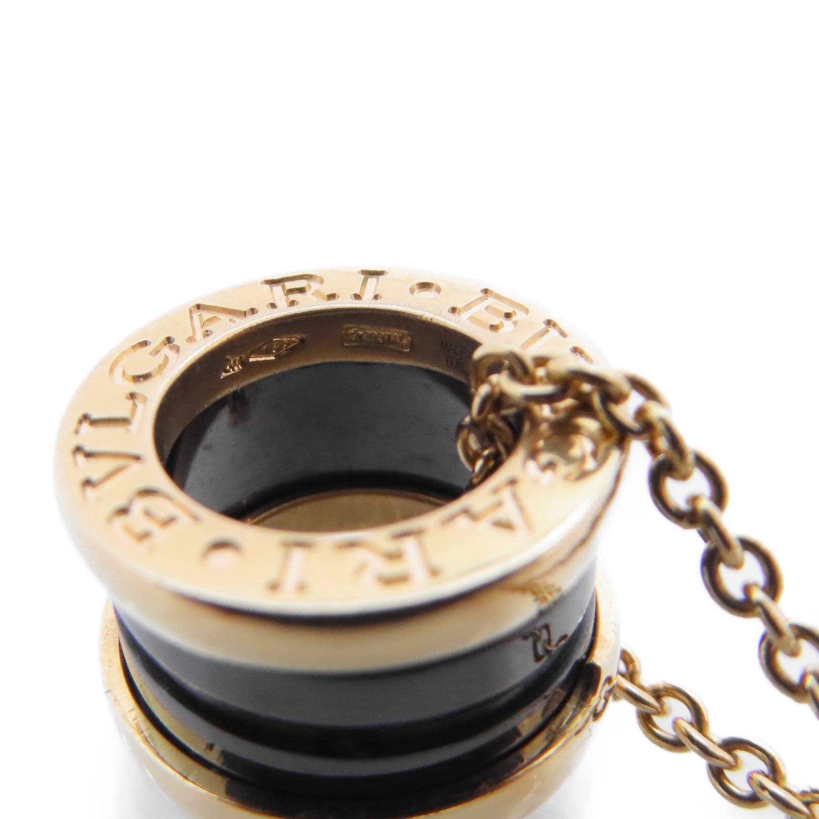 BVLGARI 18K玫瑰金/陶瓷B-zero1 Necklace金扣項鏈