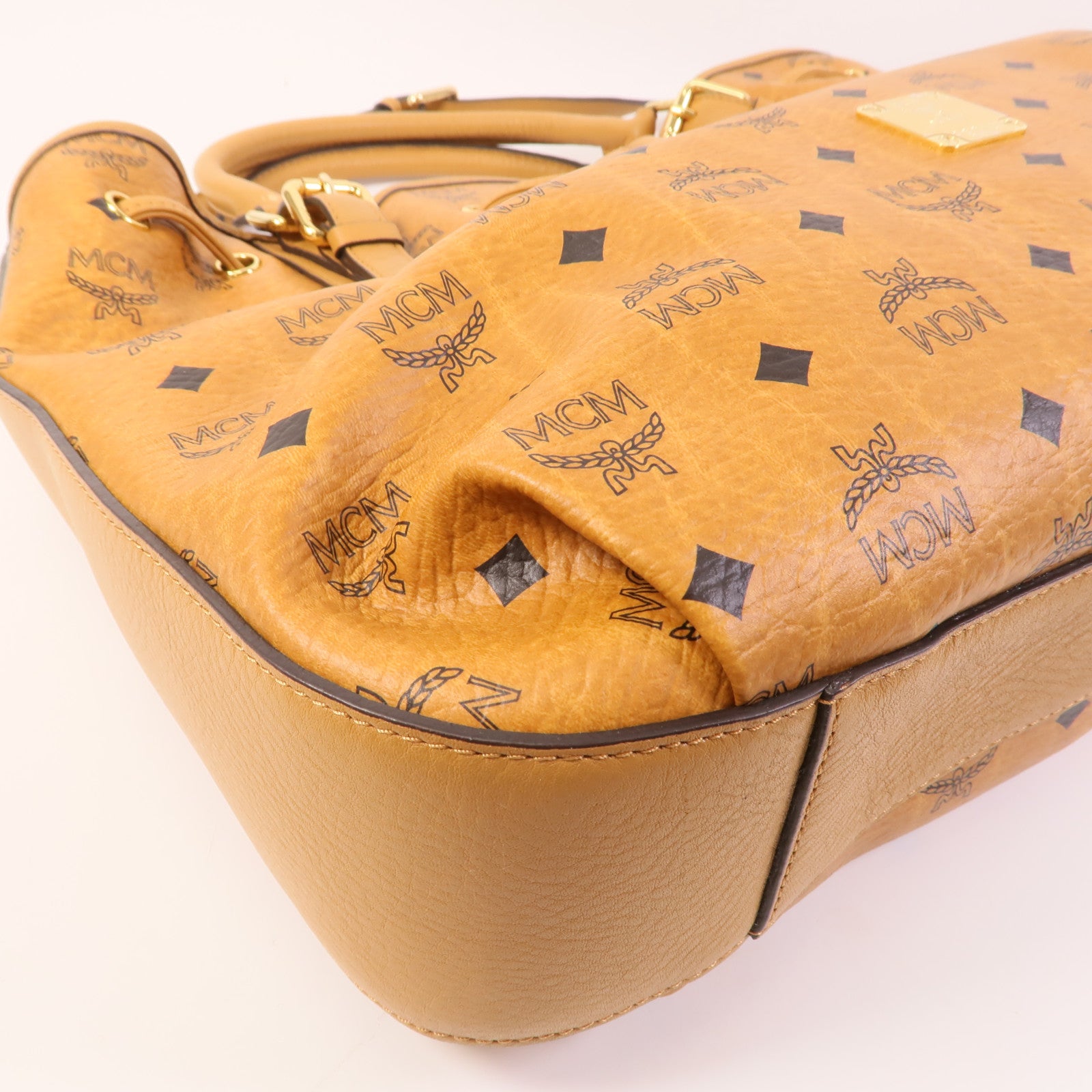 MCM 塗層帆布Shoulder Bag金扣手挽肩背兩用袋