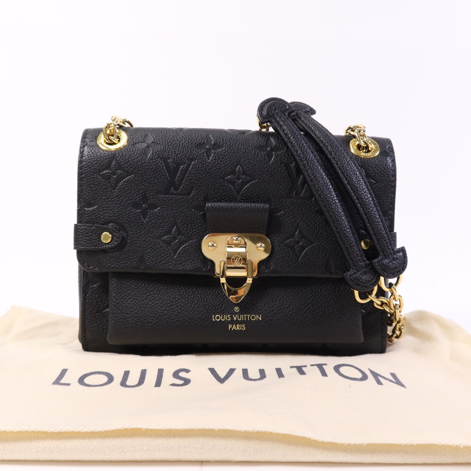 LOUIS VUITTON Monogram Empreinte Vavin BB金扣鏈帶肩背袋