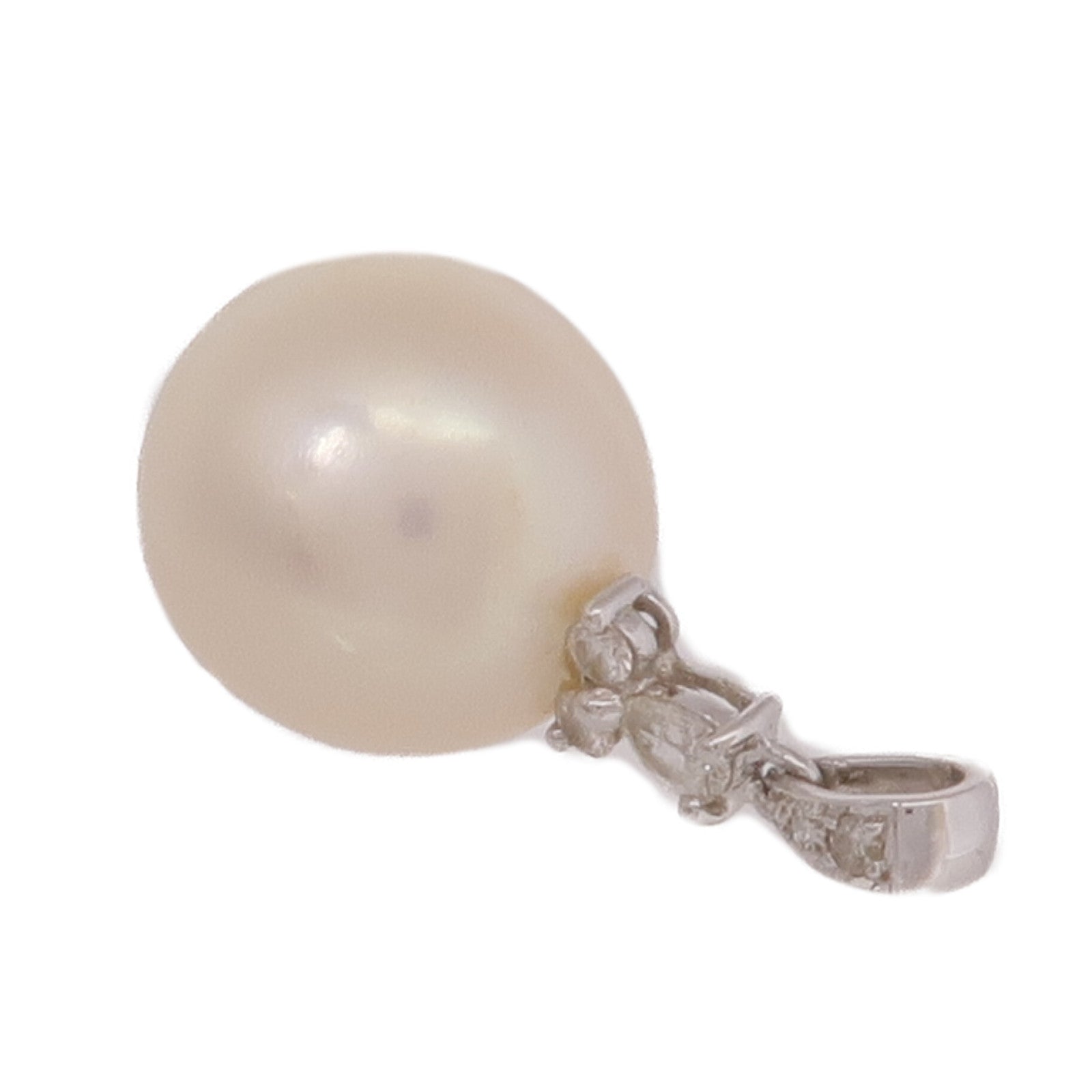 JEWELRY 18K白金Pearl Diamond Pendant Top珍珠/鑽石吊墜