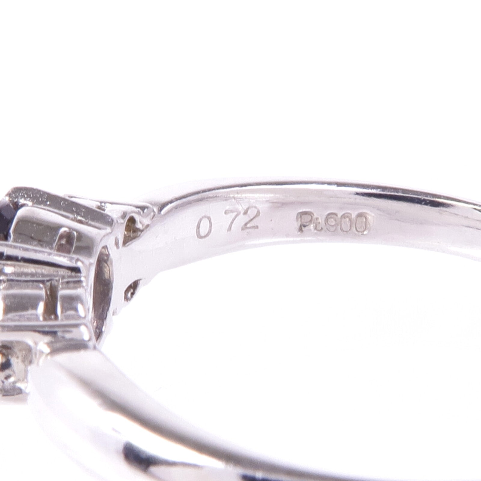 JEWELRY PT900鉑金Sapphire Diamond Ring藍寶石/鑽石戒指US#7.75