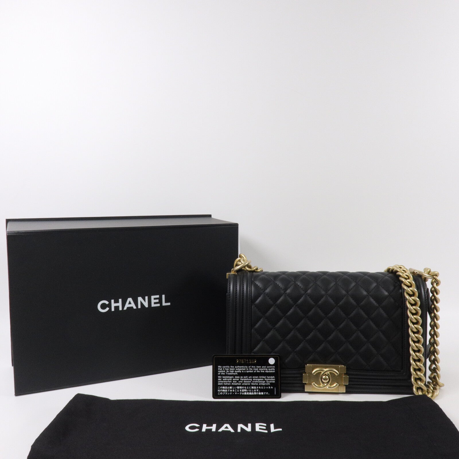 CHANEL 羊皮皮革Boy 25鏈帶肩背袋