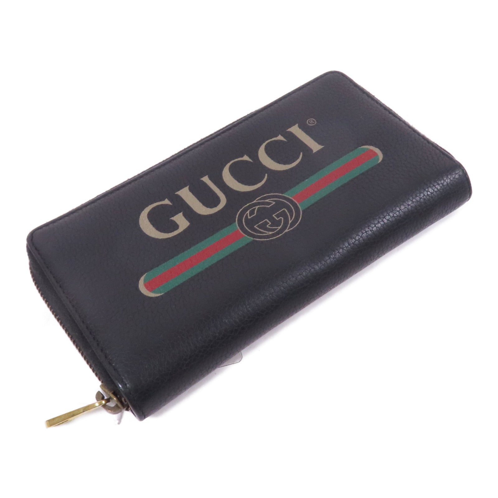 GUCCI 牛皮皮革Zipper Long Round Wallet金扣長錢包