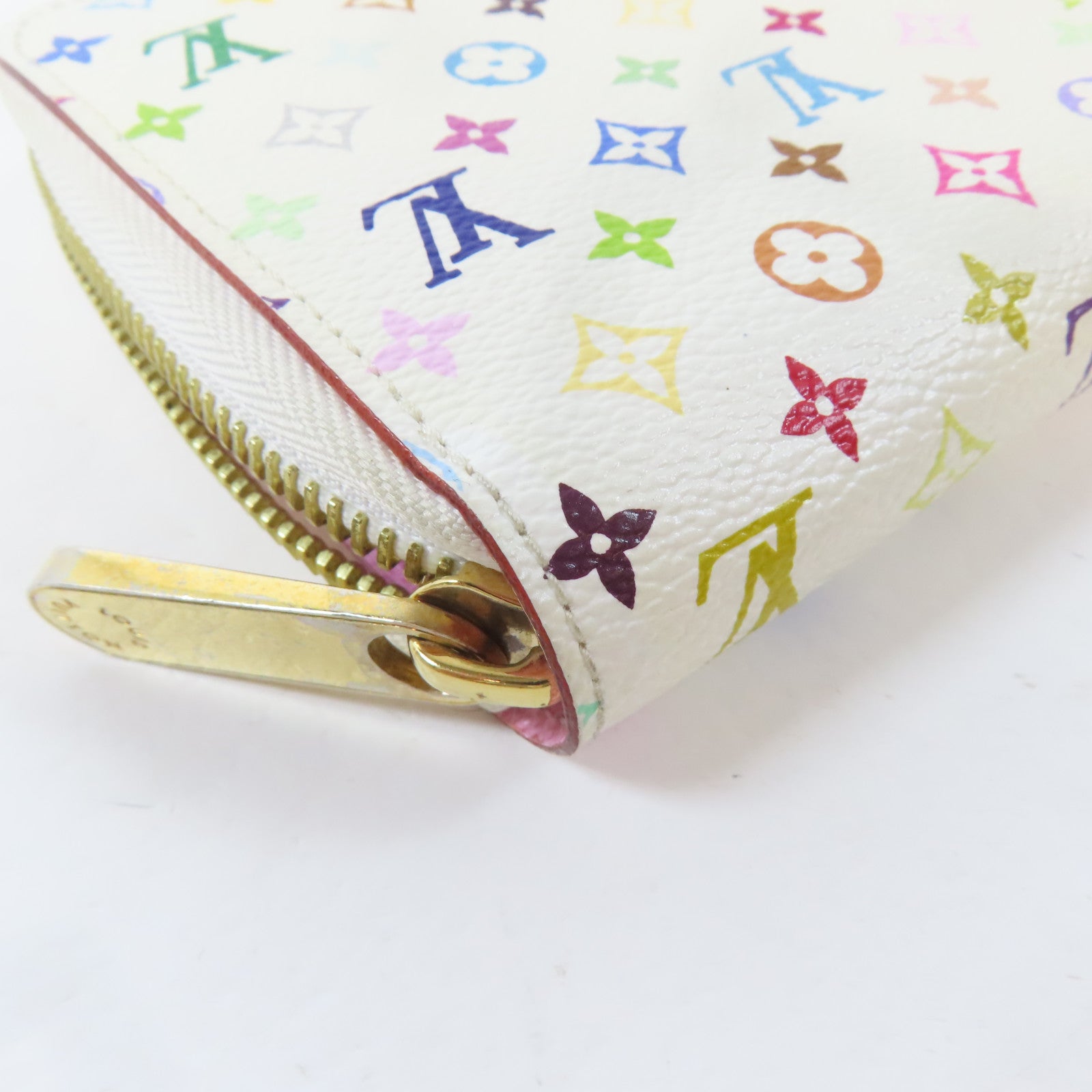 LOUIS VUITTON Monogram Multicolore Zipper Long Wallet金扣長錢包白色