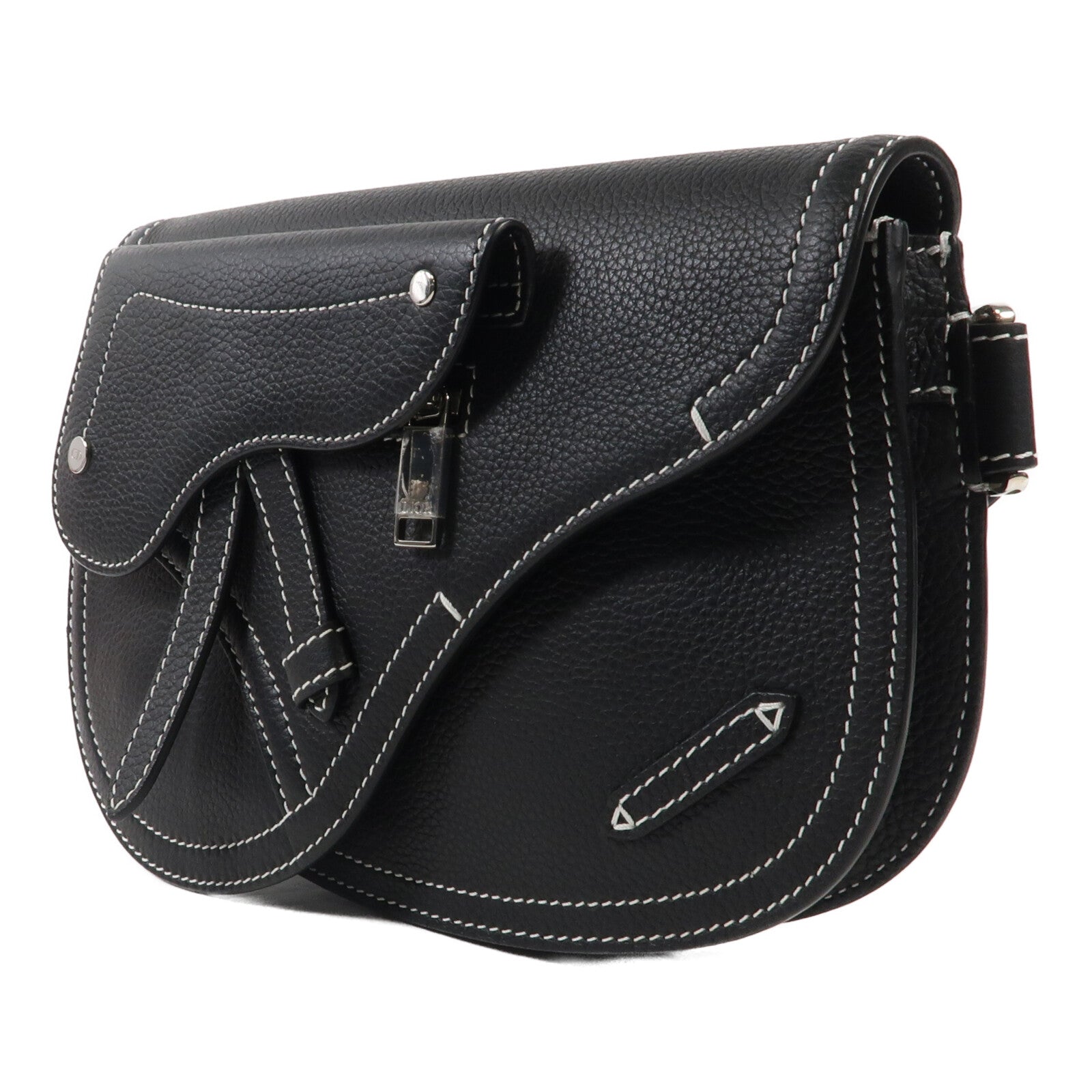 Dior 牛皮皮革Saddle銀扣肩背袋
