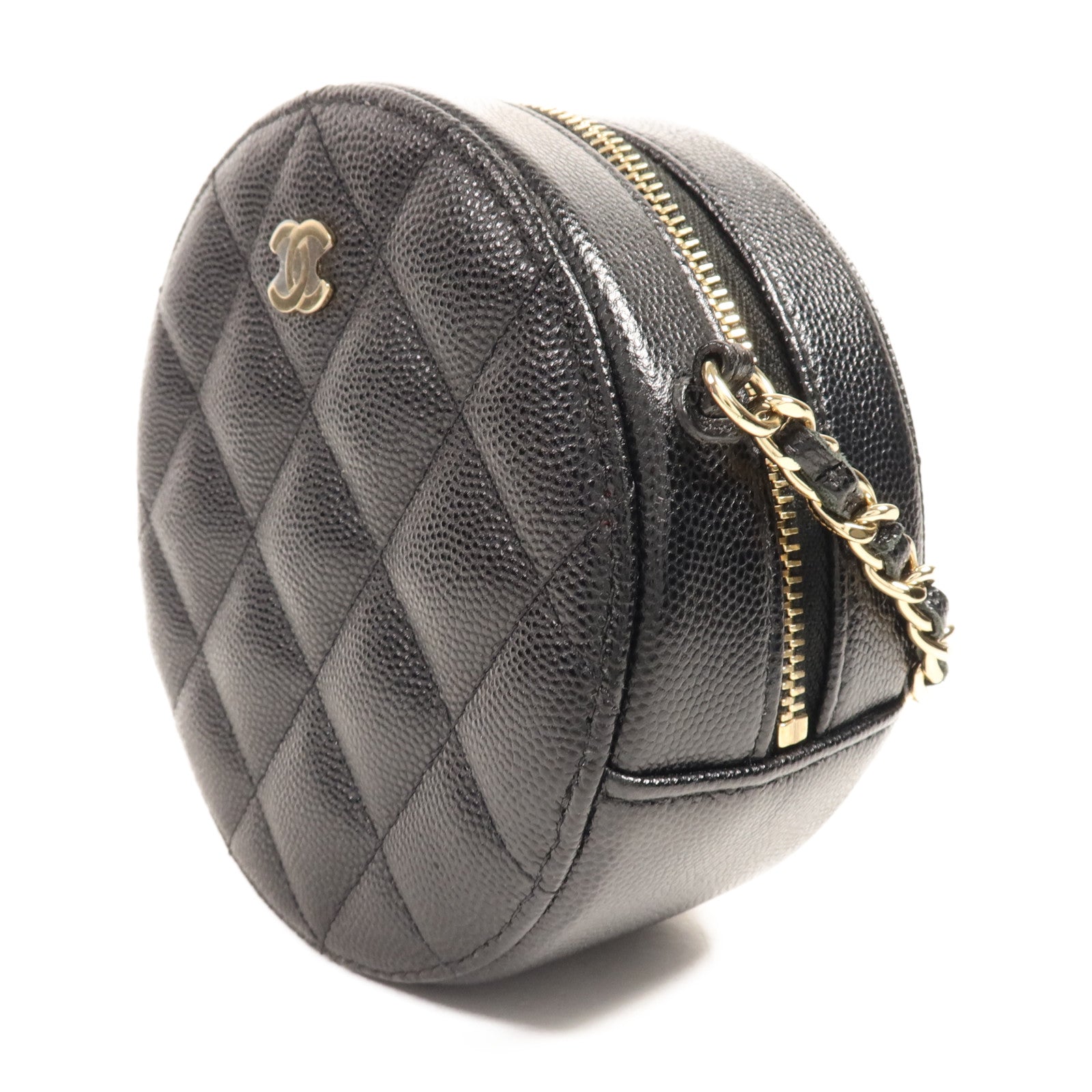 CHANEL 牛皮皮革Shoulder Bag金扣鏈帶肩背袋