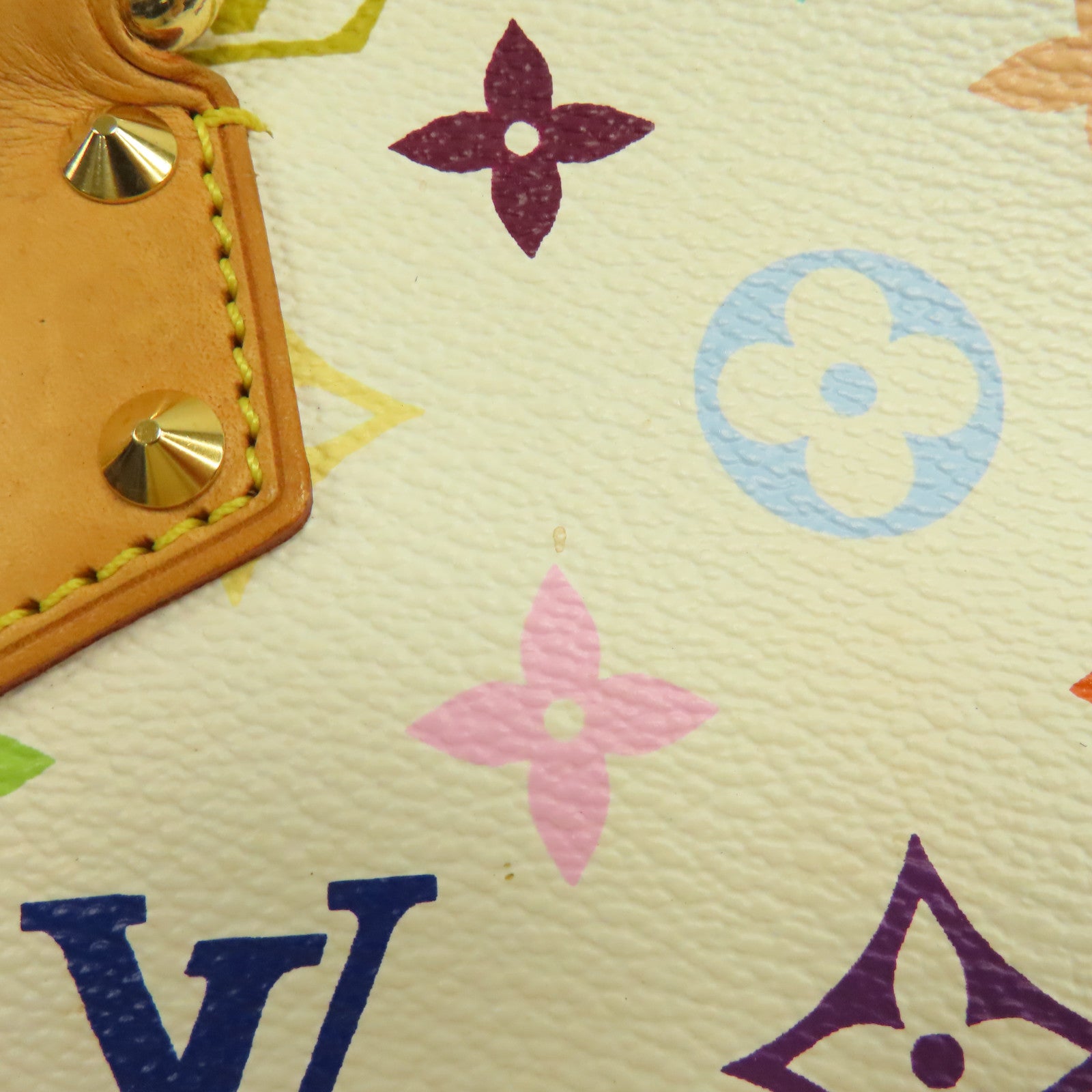 LOUIS VUITTON Monogram Multicolore Alma金扣手挽袋白色/彩色