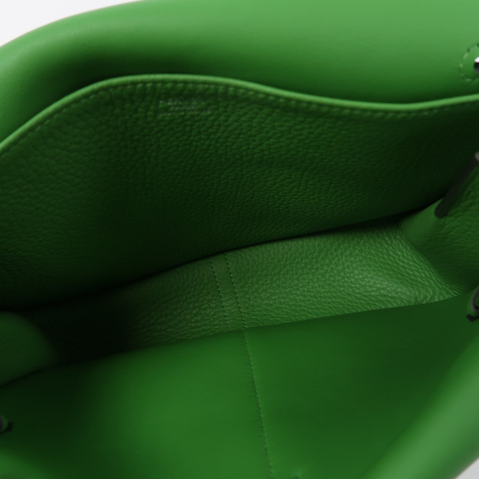 HERMES Clemence皮革Halzan 25銀扣手挽肩背兩用袋Vert Yucca絲蘭綠色