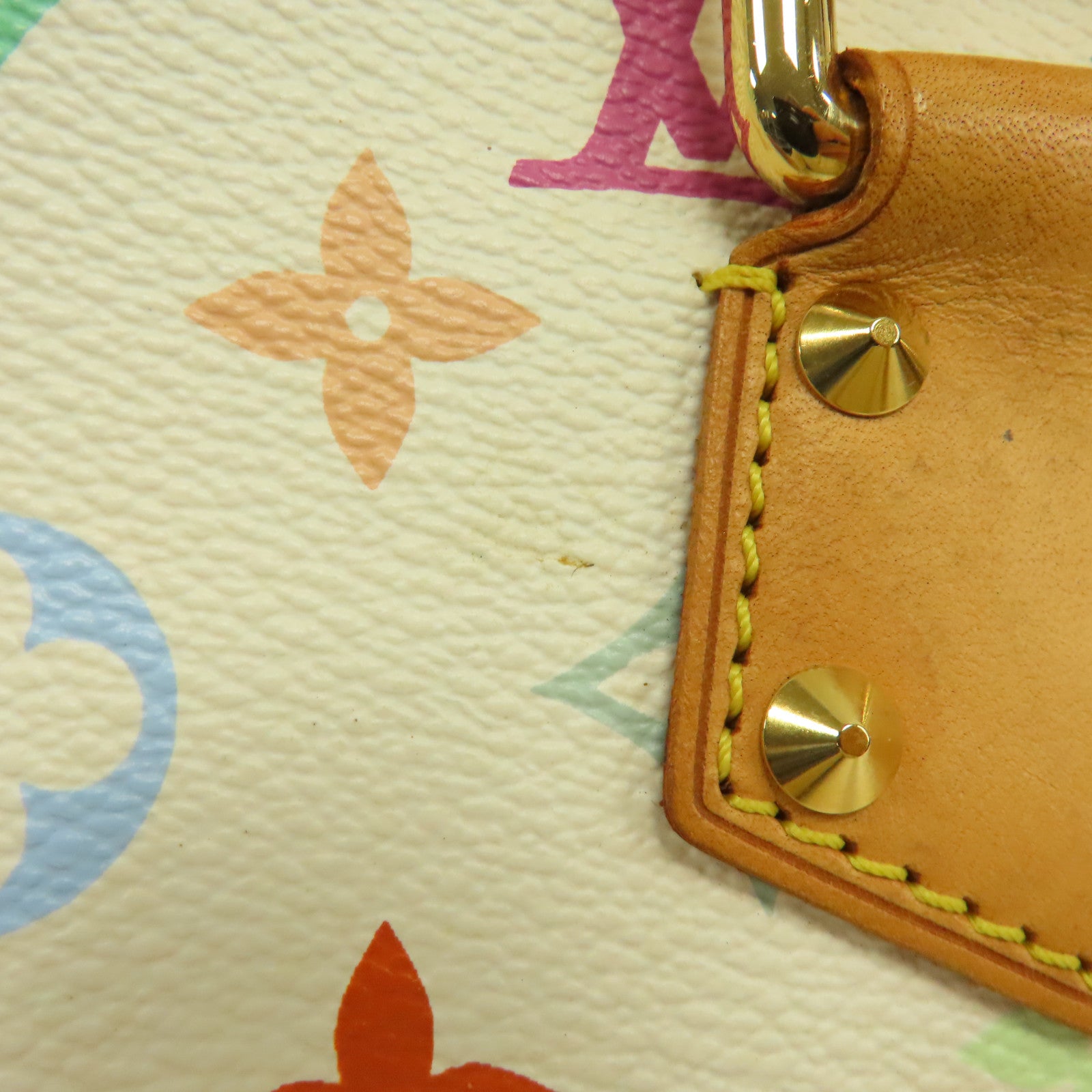 LOUIS VUITTON Monogram Multicolore Alma金扣手挽袋白色/彩色