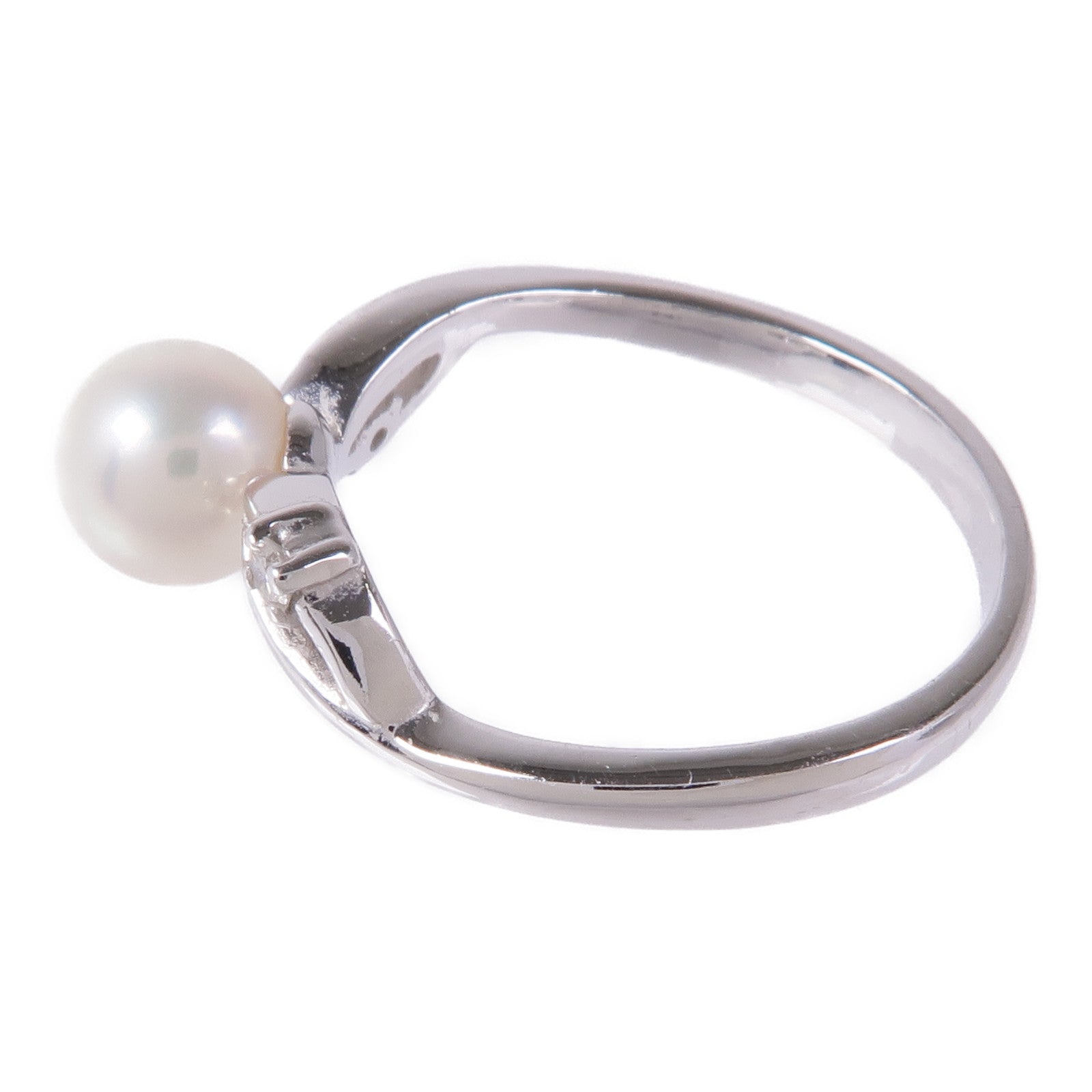 JEWELRY 【激減優惠】18K白金Pearl/Diamond Ring珍珠/鑽石戒指US#6
