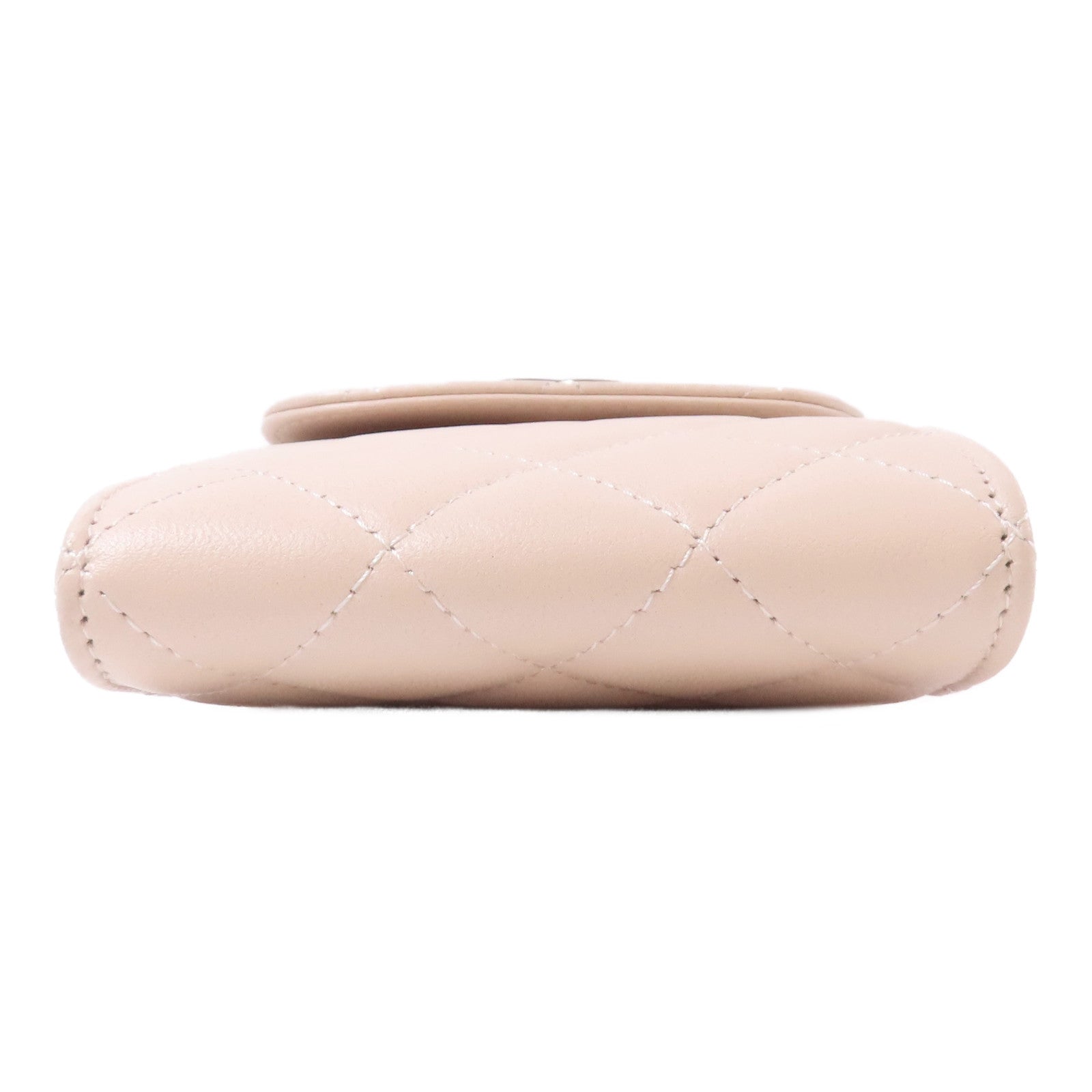 CHANEL 【激減優惠】菱格羊皮皮革Chain Phone Shoulder Bag金扣鏈帶肩背袋米色