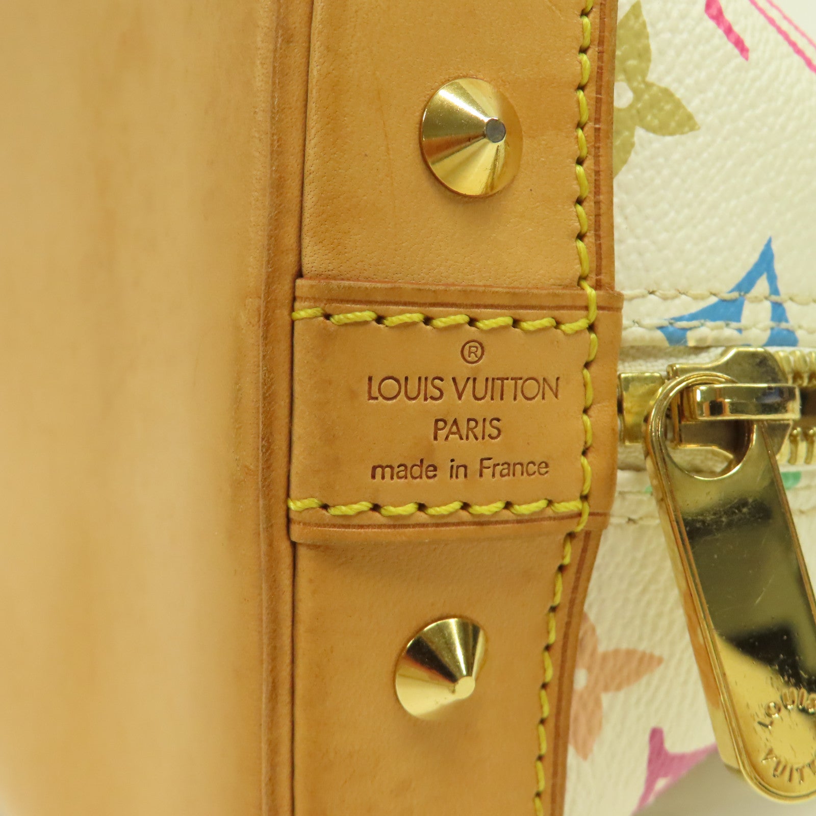 LOUIS VUITTON Monogram Multicolore Alma金扣手挽袋白色/彩色