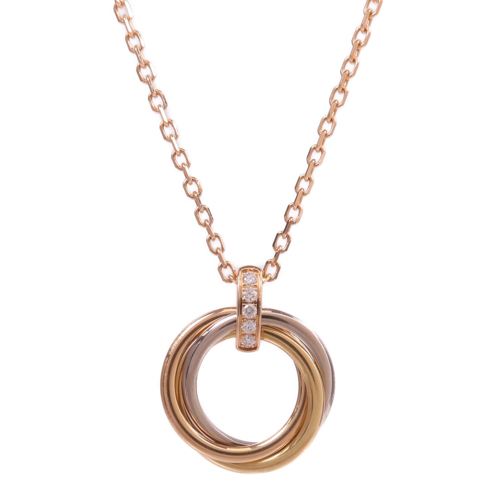 CARTIER 【激減優惠】18K白金/黃金/玫瑰金Trinity Diamond Necklace項鍊