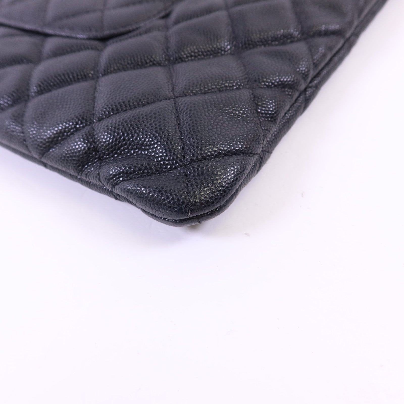 CHANEL 牛皮皮革Pouch金扣手拿包