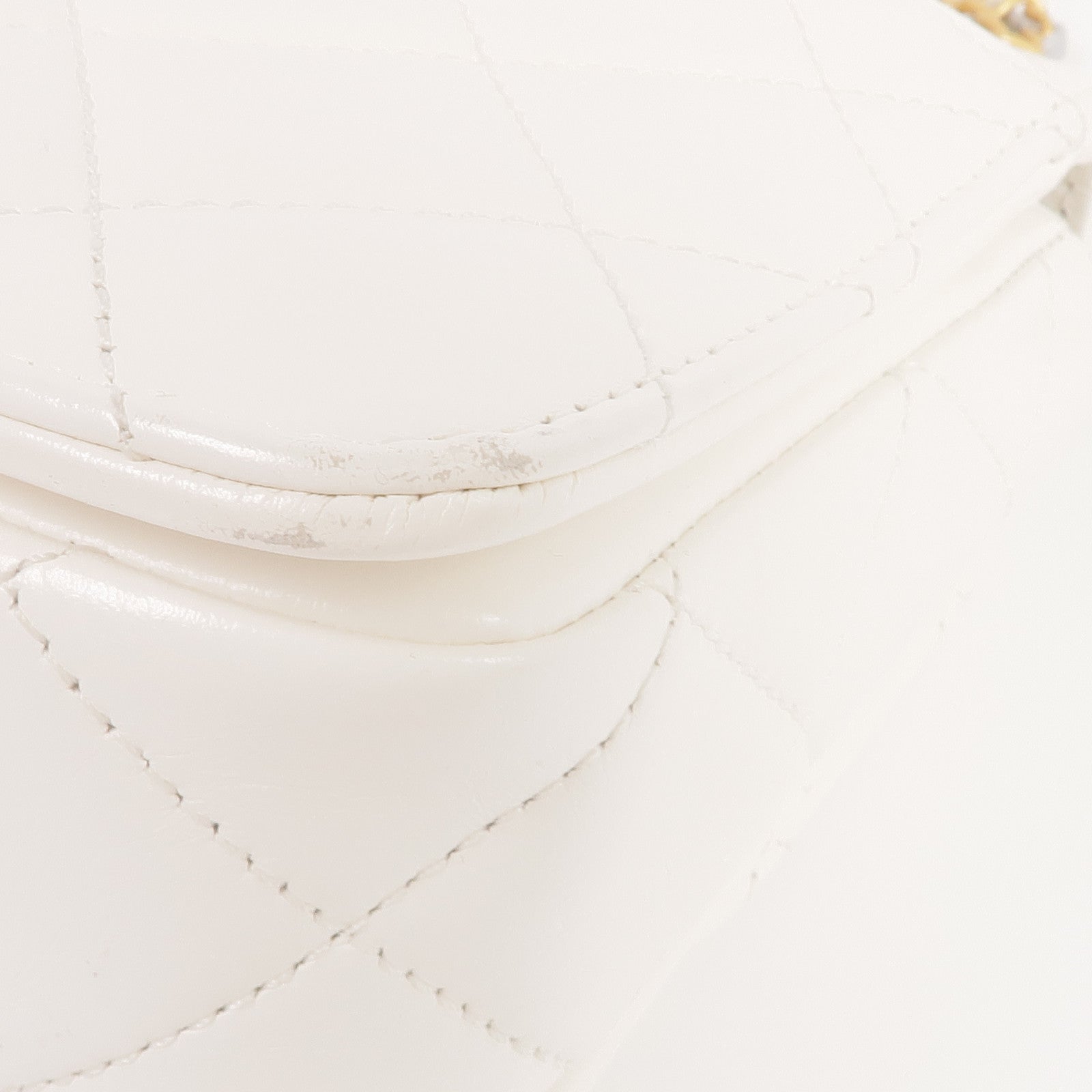 CHANEL 牛皮皮革Top Handle Mini Flap Bag金扣手挽肩背兩用袋