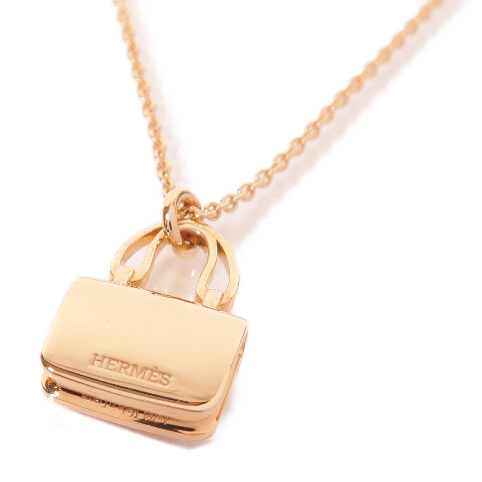 HERMES 18K玫瑰金Amulettes Constance Pendant項鍊