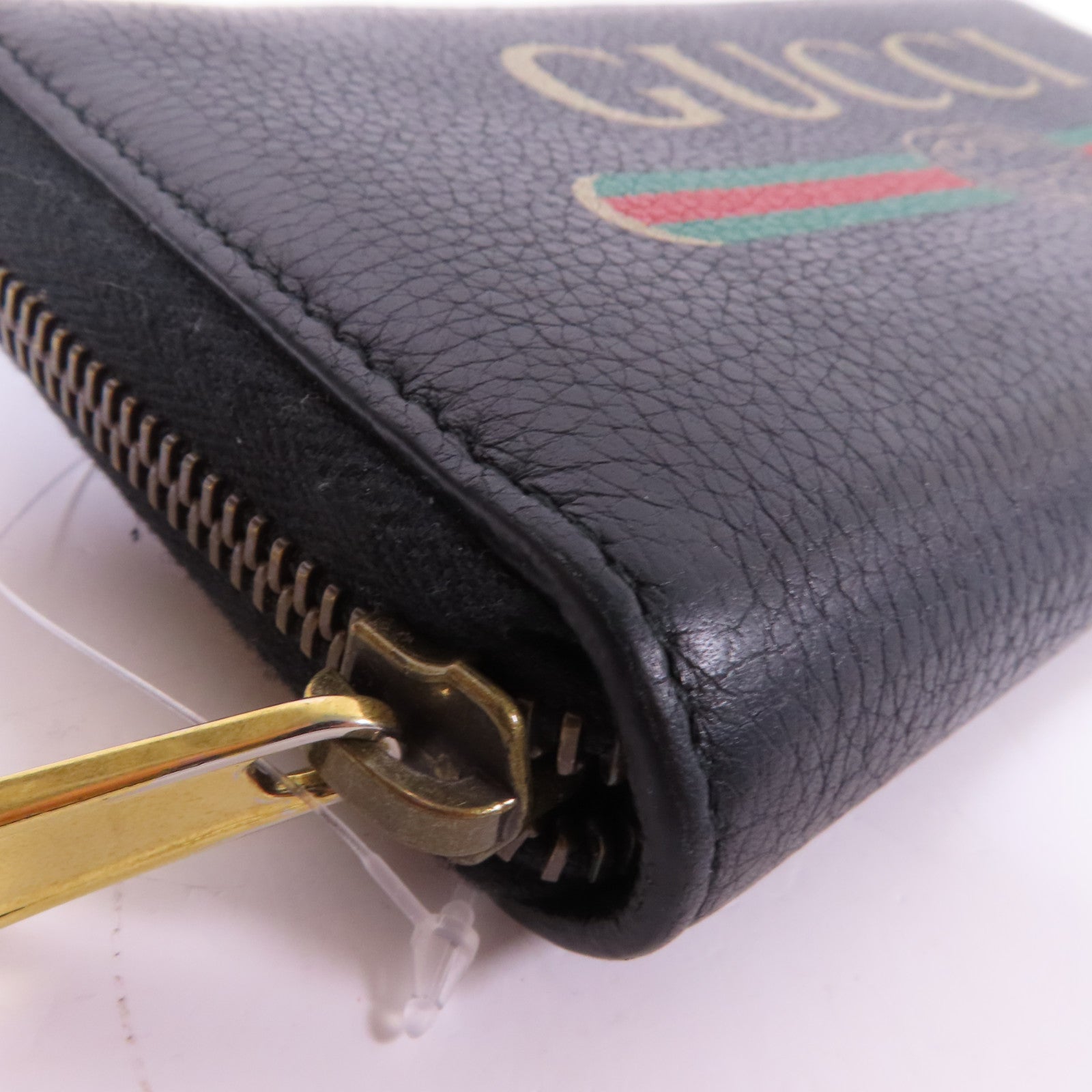 GUCCI 牛皮皮革Zipper Long Round Wallet金扣長錢包