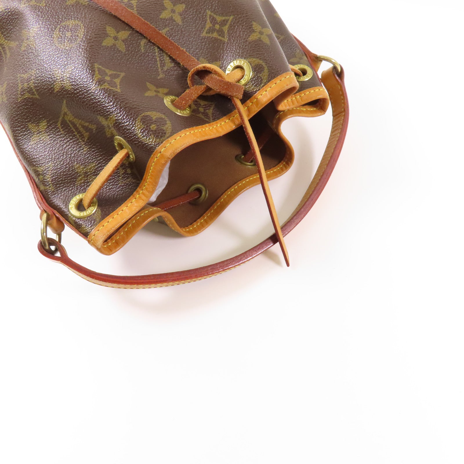 LOUIS VUITTON Monogram Noe BB金扣肩背袋棕色